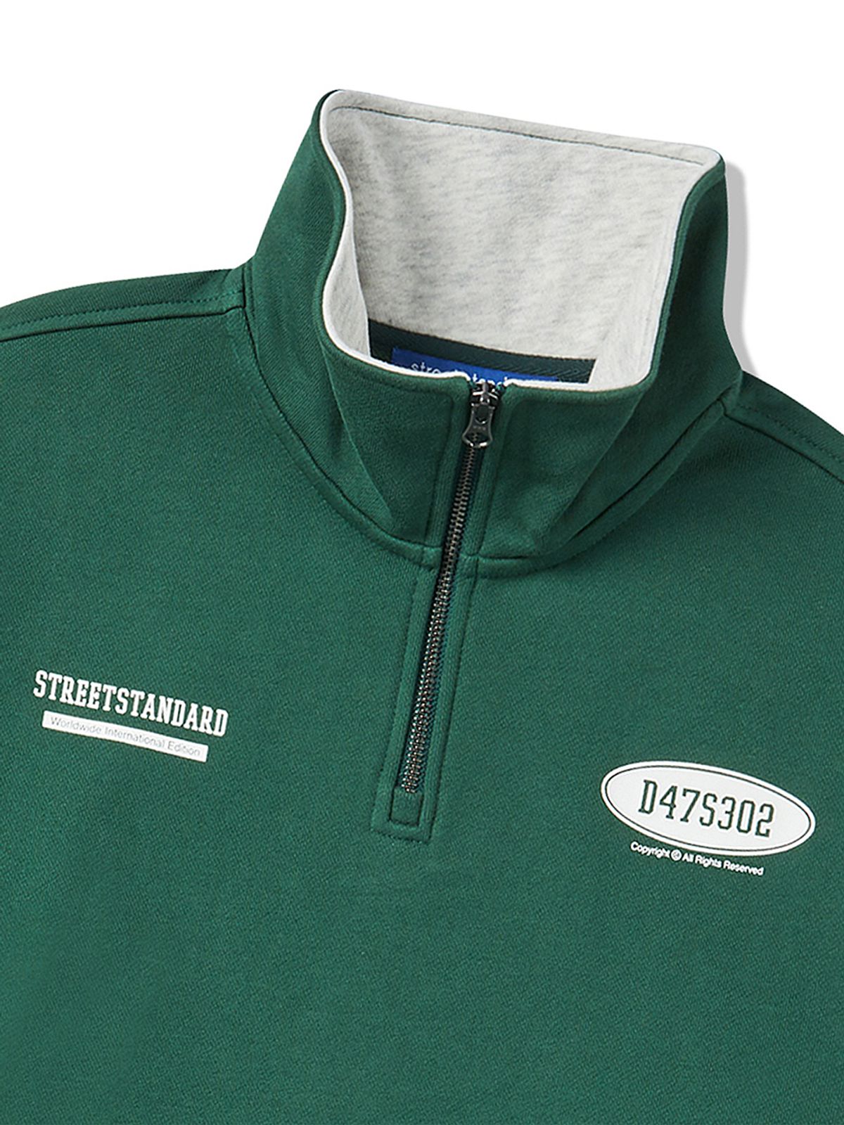 스트리트 스탠다드(STREET STANDARD) 스탠다드 팀 하프집업 그린