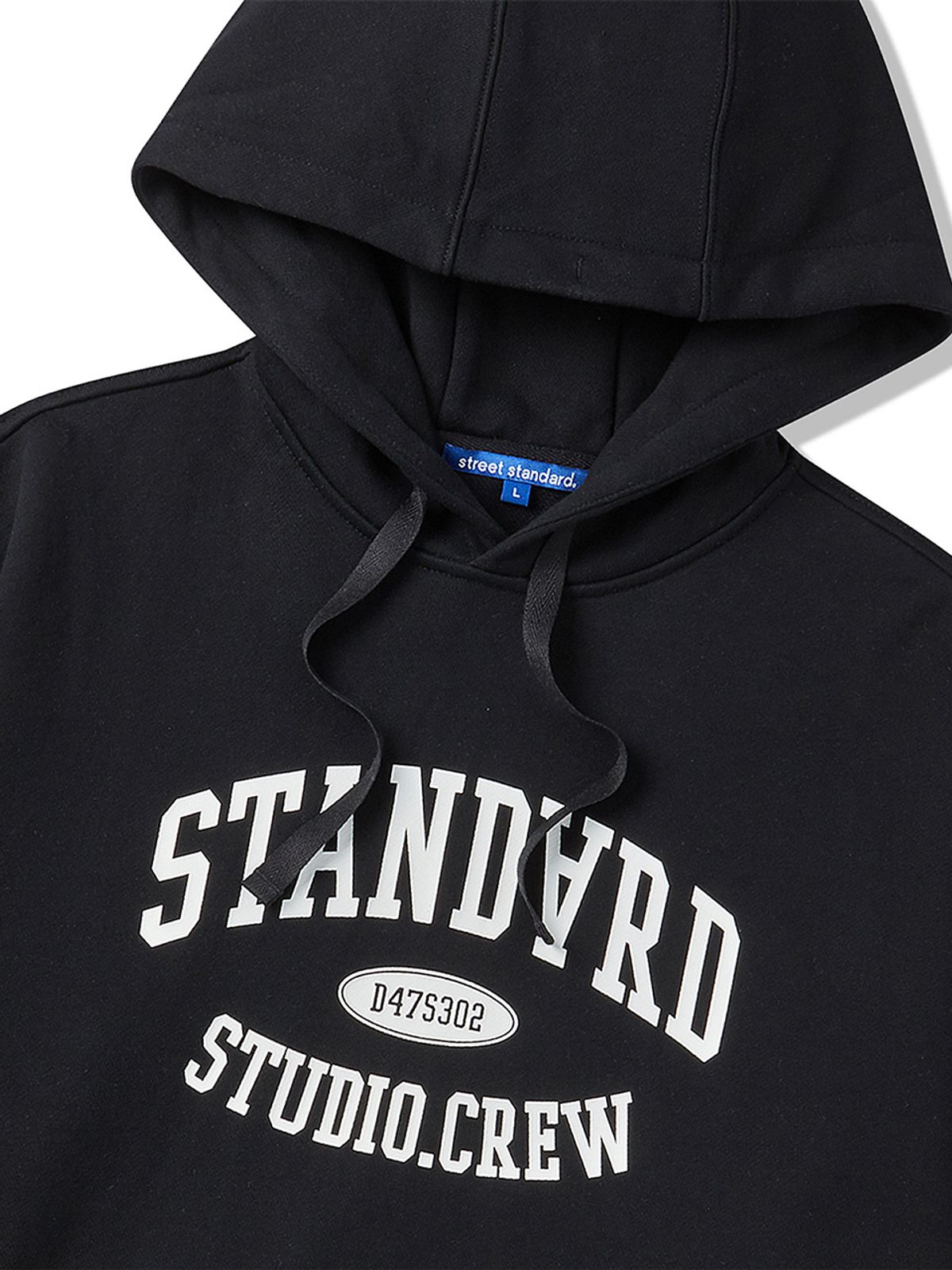 스트리트 스탠다드(STREET STANDARD) 크루 코어 후드 블랙
