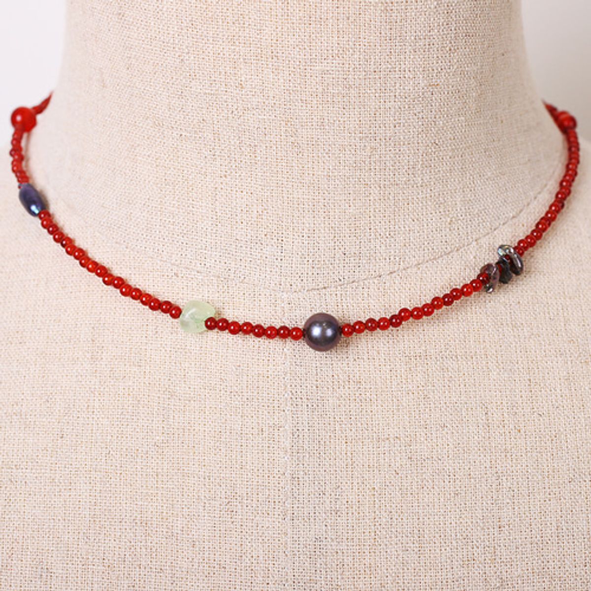 모드곤(MODGONE) 자마노 담수진주 목걸이 Carelian Pearl Necklace