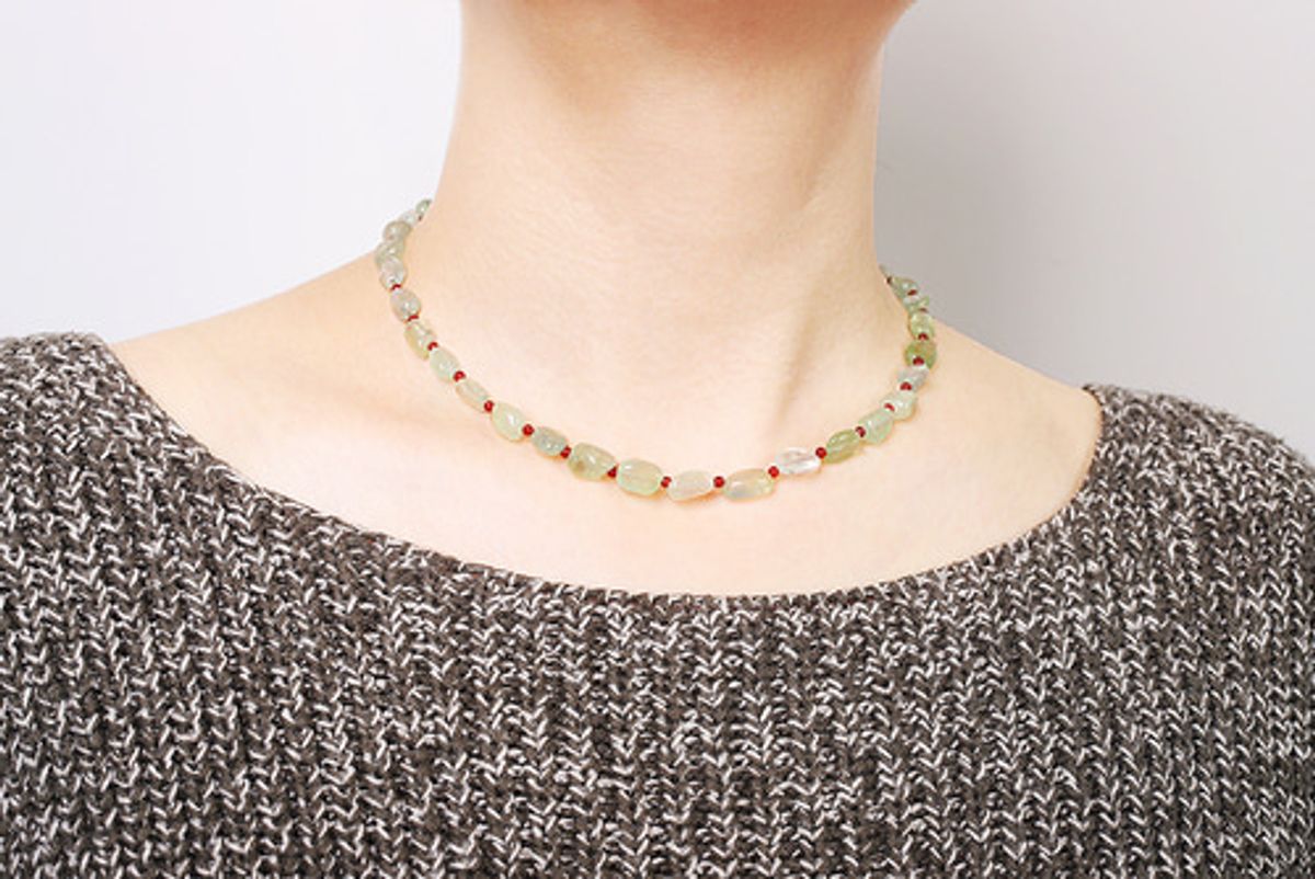 모드곤(MODGONE) 프레나이트 & 자마노 목걸이 Prehnite & Carelian Necklace