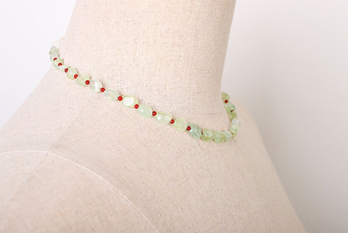 모드곤(MODGONE) 프레나이트 & 자마노 목걸이 Prehnite & Carelian Necklace