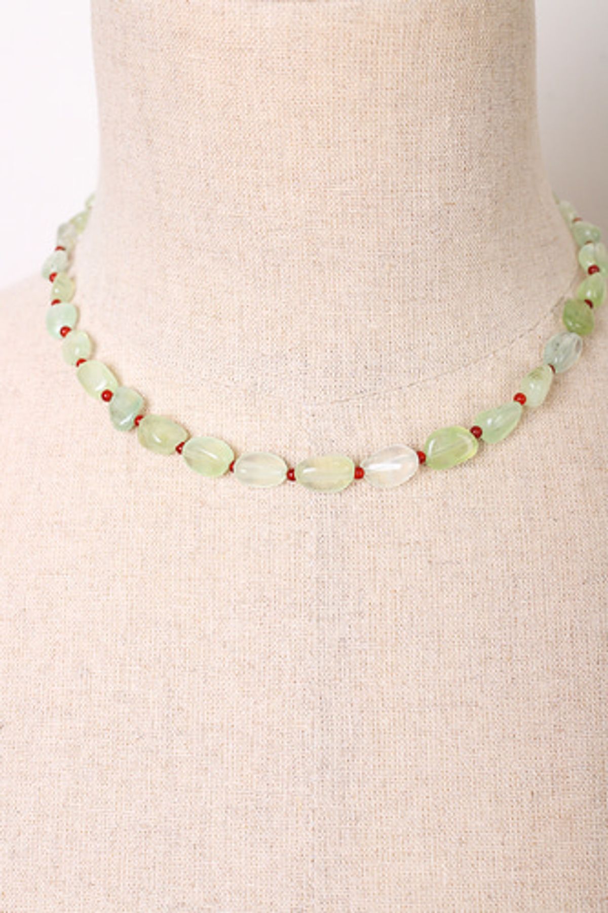 모드곤(MODGONE) 프레나이트 & 자마노 목걸이 Prehnite & Carelian Necklace