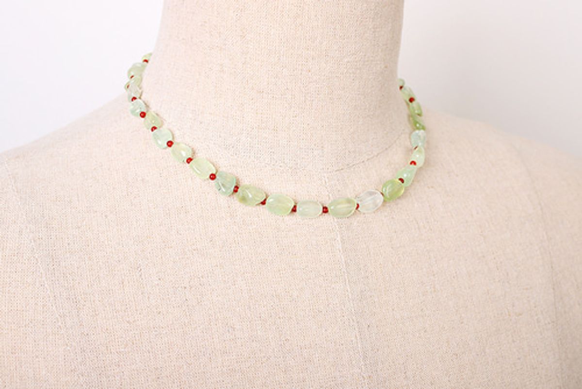 모드곤(MODGONE) 프레나이트 & 자마노 목걸이 Prehnite & Carelian Necklace