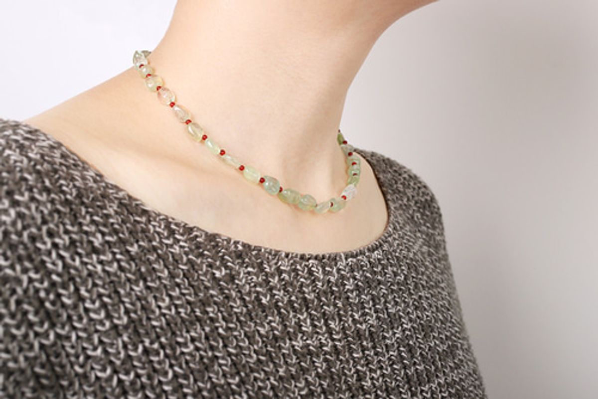 모드곤(MODGONE) 프레나이트 & 자마노 목걸이 Prehnite & Carelian Necklace