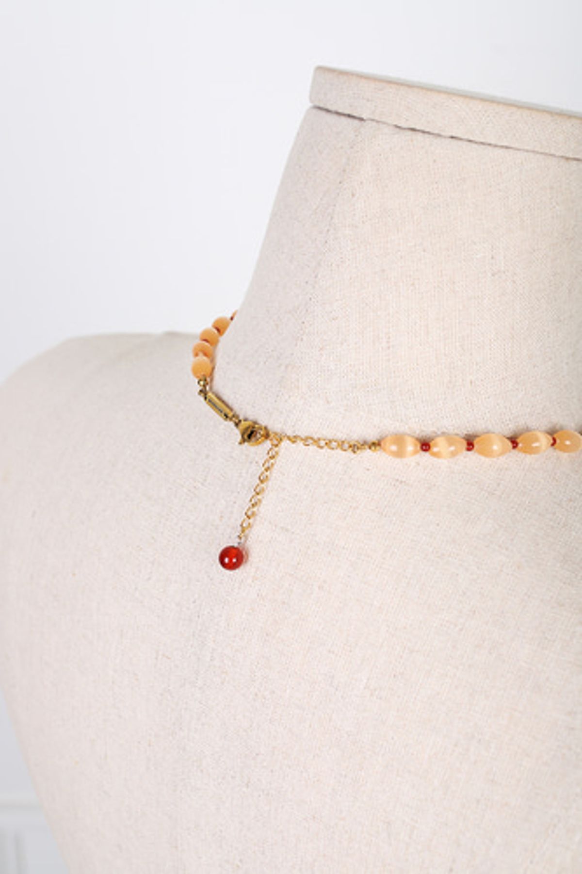 모드곤(MODGONE) 캣츠아이 & 자마노 목걸이 Cats eye stone & Carelian Necklace