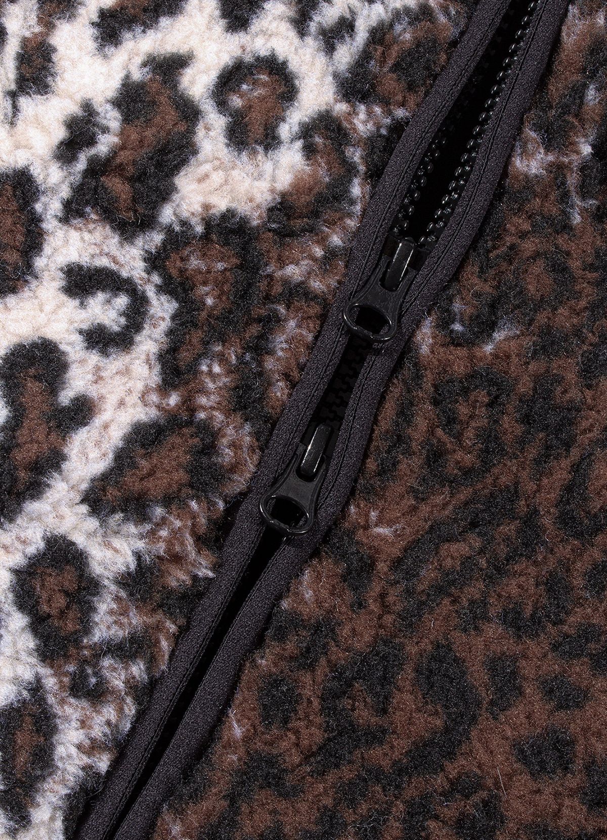 어나더에이(ANOTHER A) 레오파드 플리스 집업 자켓_브라운
