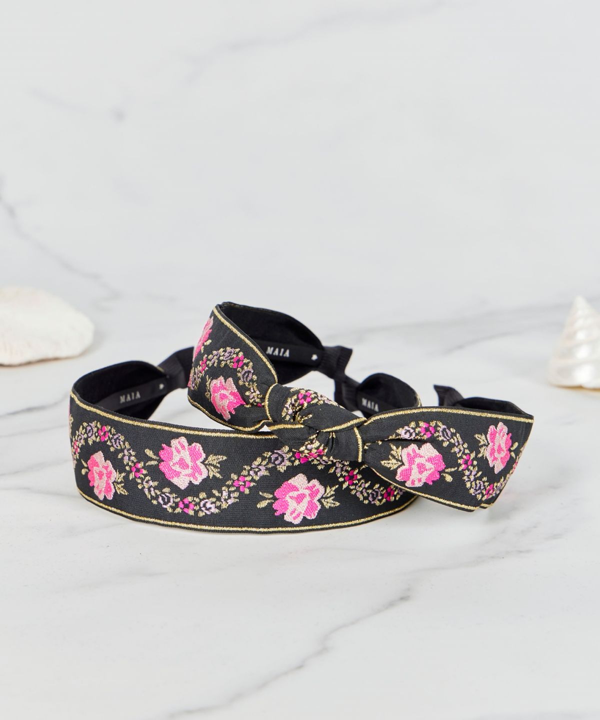 마이아(MAIA) 펄 꽃 쟈가드 헤어밴드A-민자형 핑크