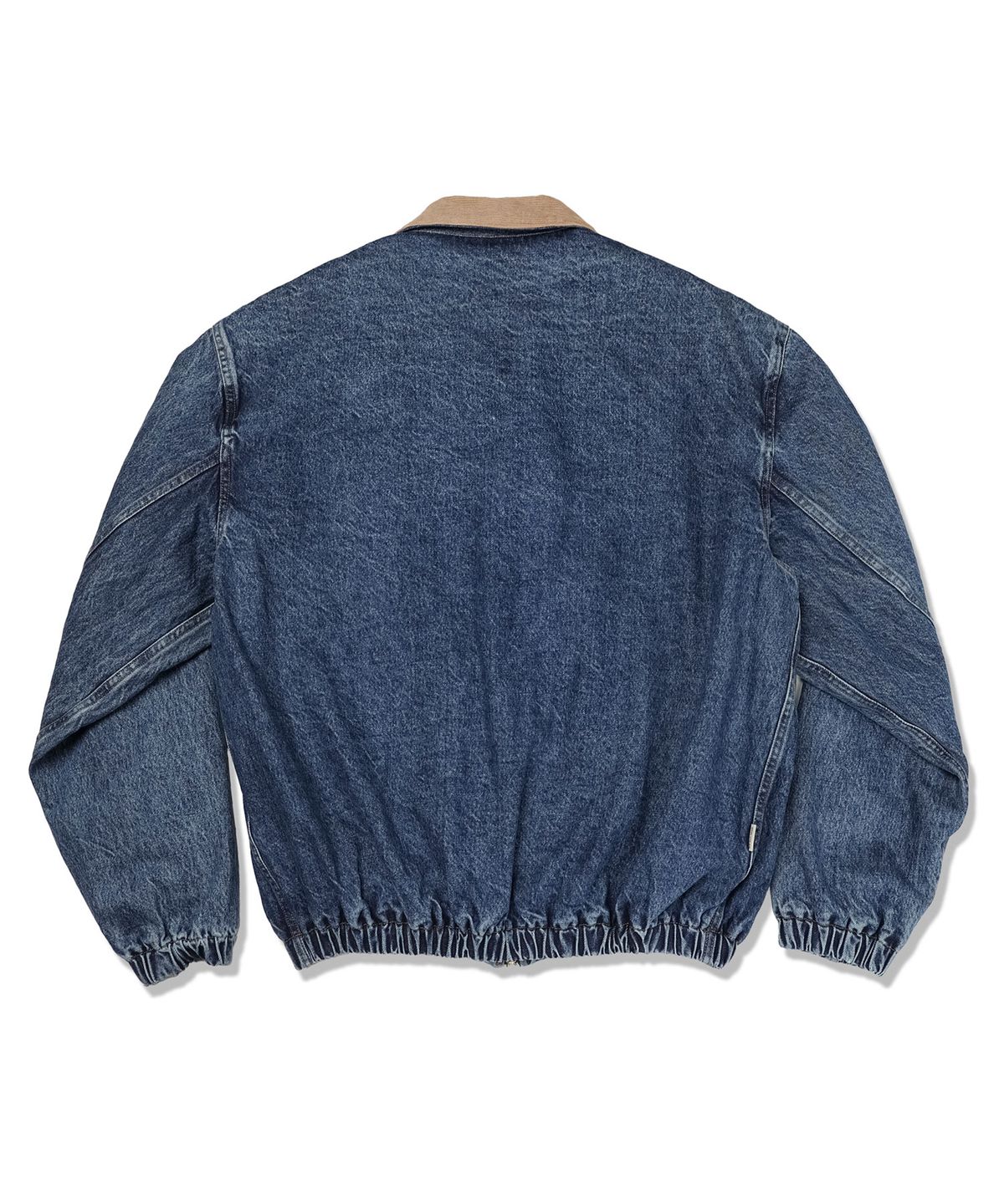 공백(GONGBAEK) Corduroy Collar Denim Swing Jacket_Damage Blue