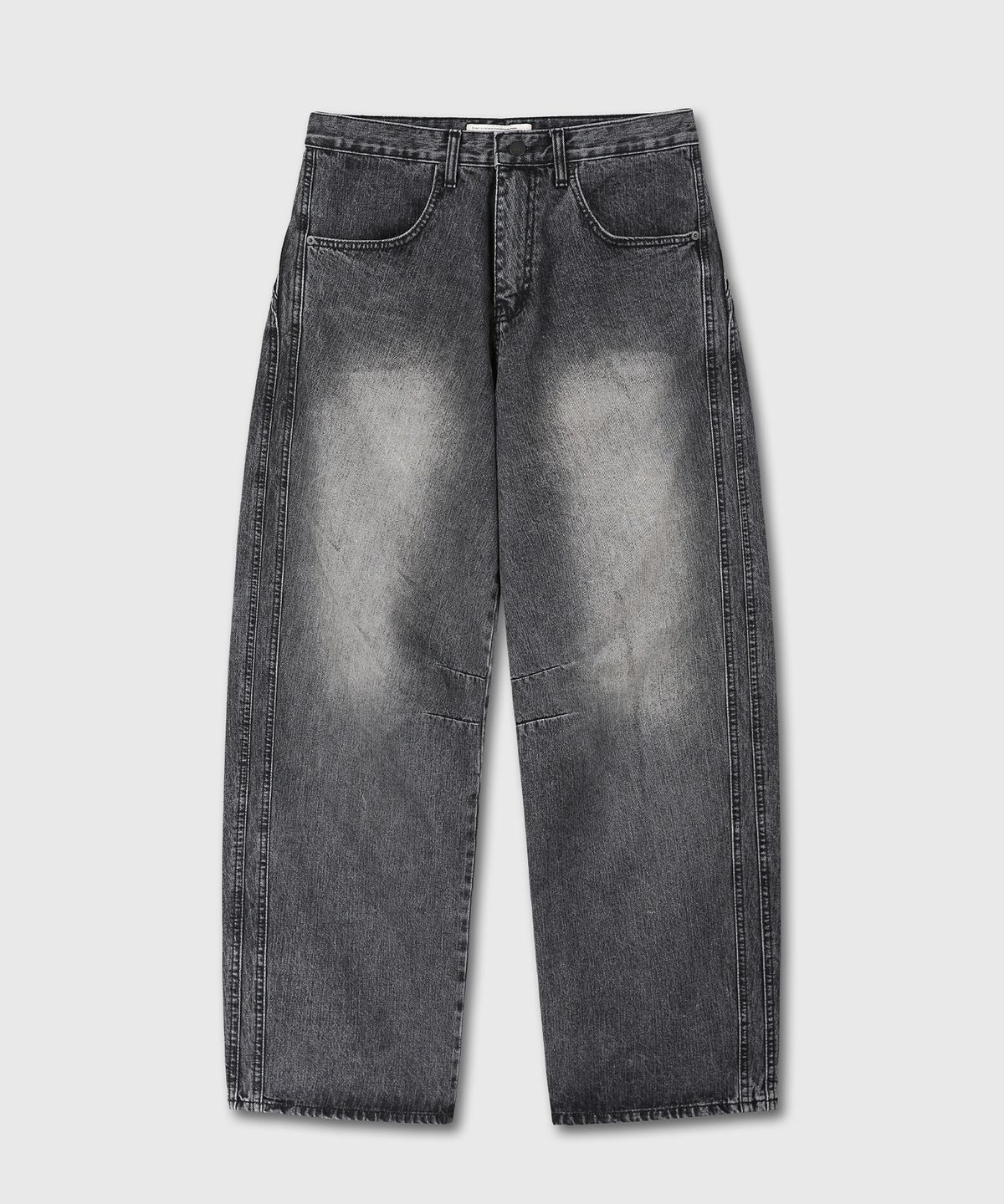 다이브인(DIVEIN) WIDE CURVED DENIM PANTS (WASHED BLACK)