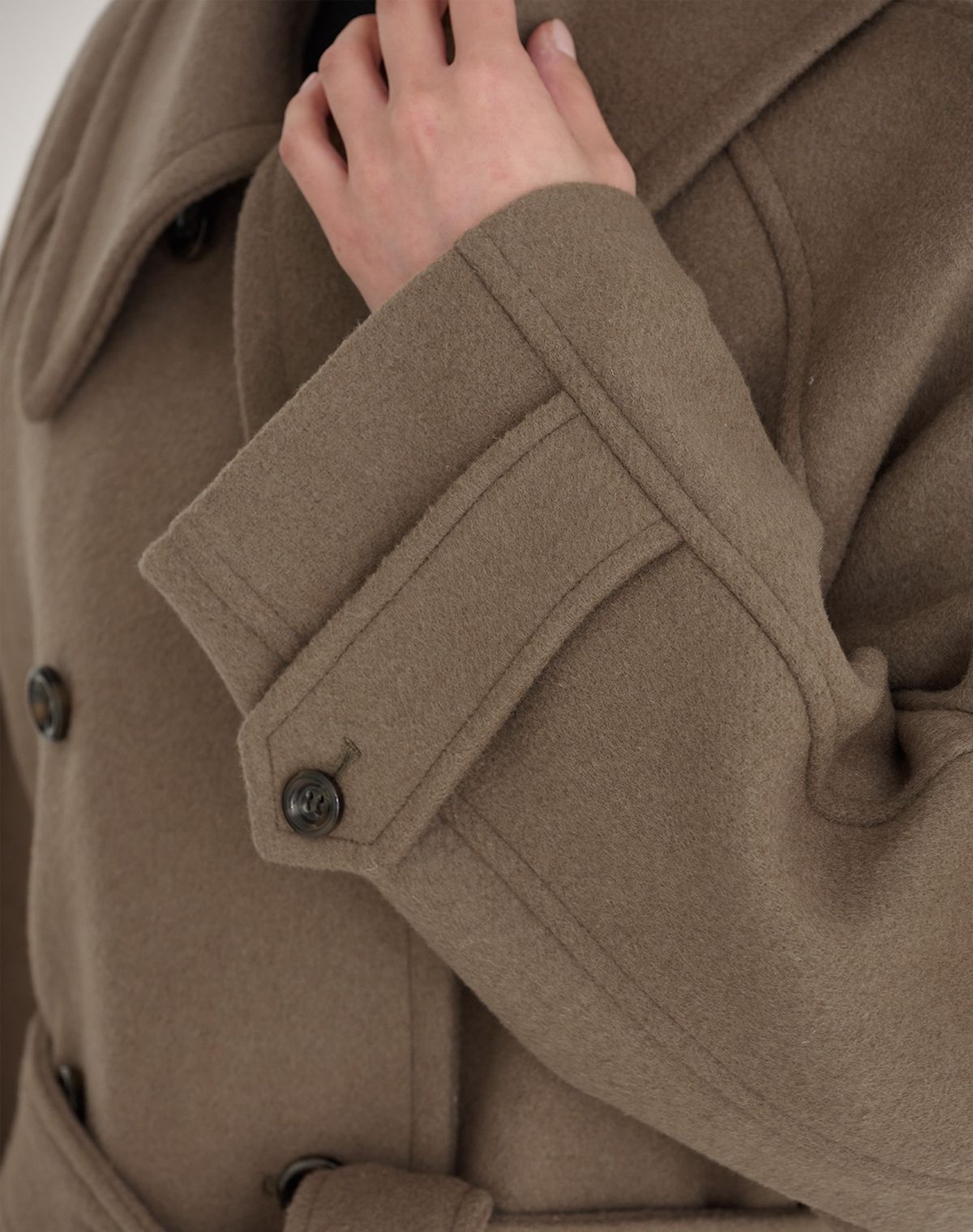 지에마르(GIEMAR) WIDE COLLAR WOOL HALF COAT COCOA 와이드 카라 울 하프 코트 코코아