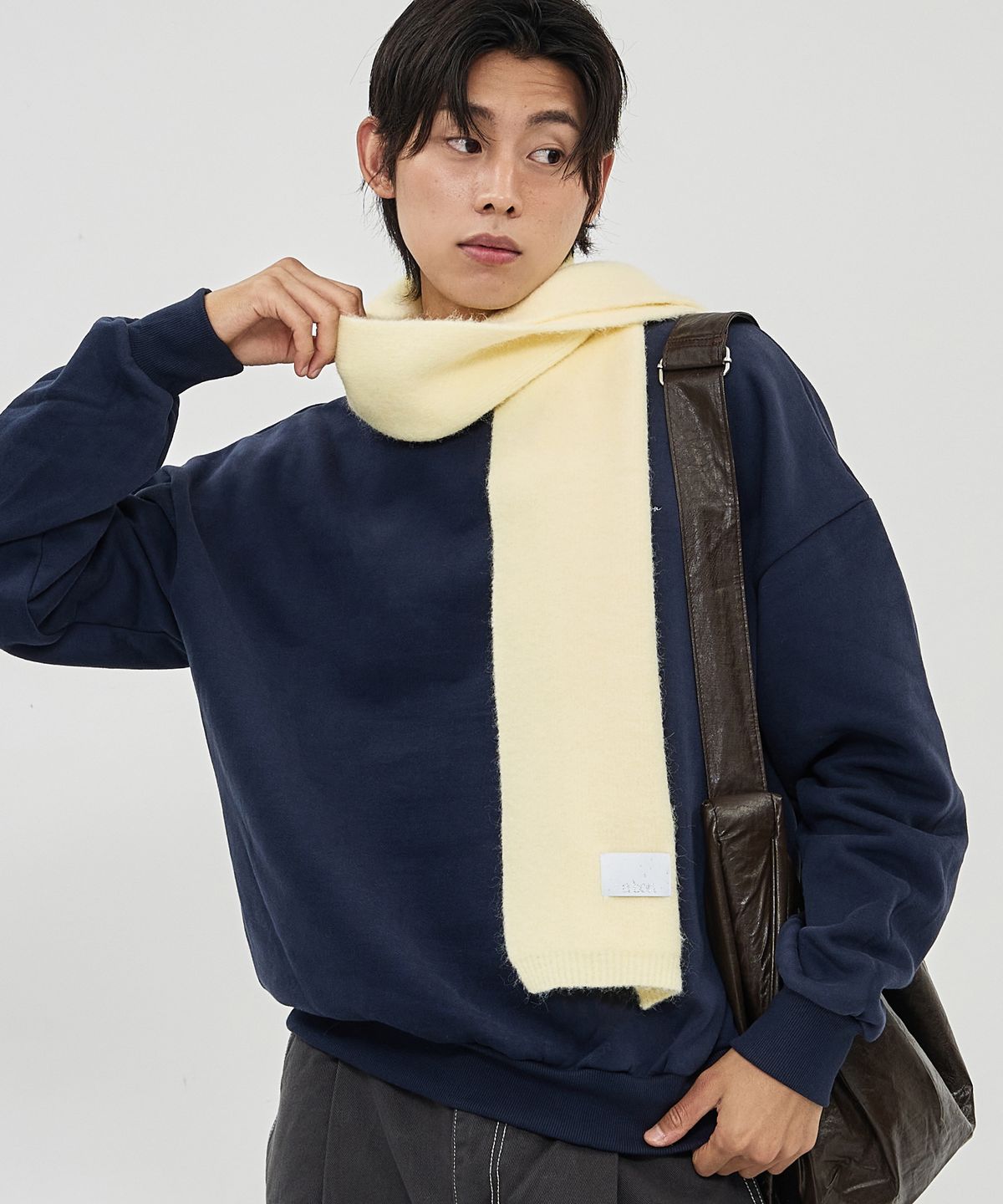 에이본(THE-ABON) 데이 슈가 니트 머플러 그레이