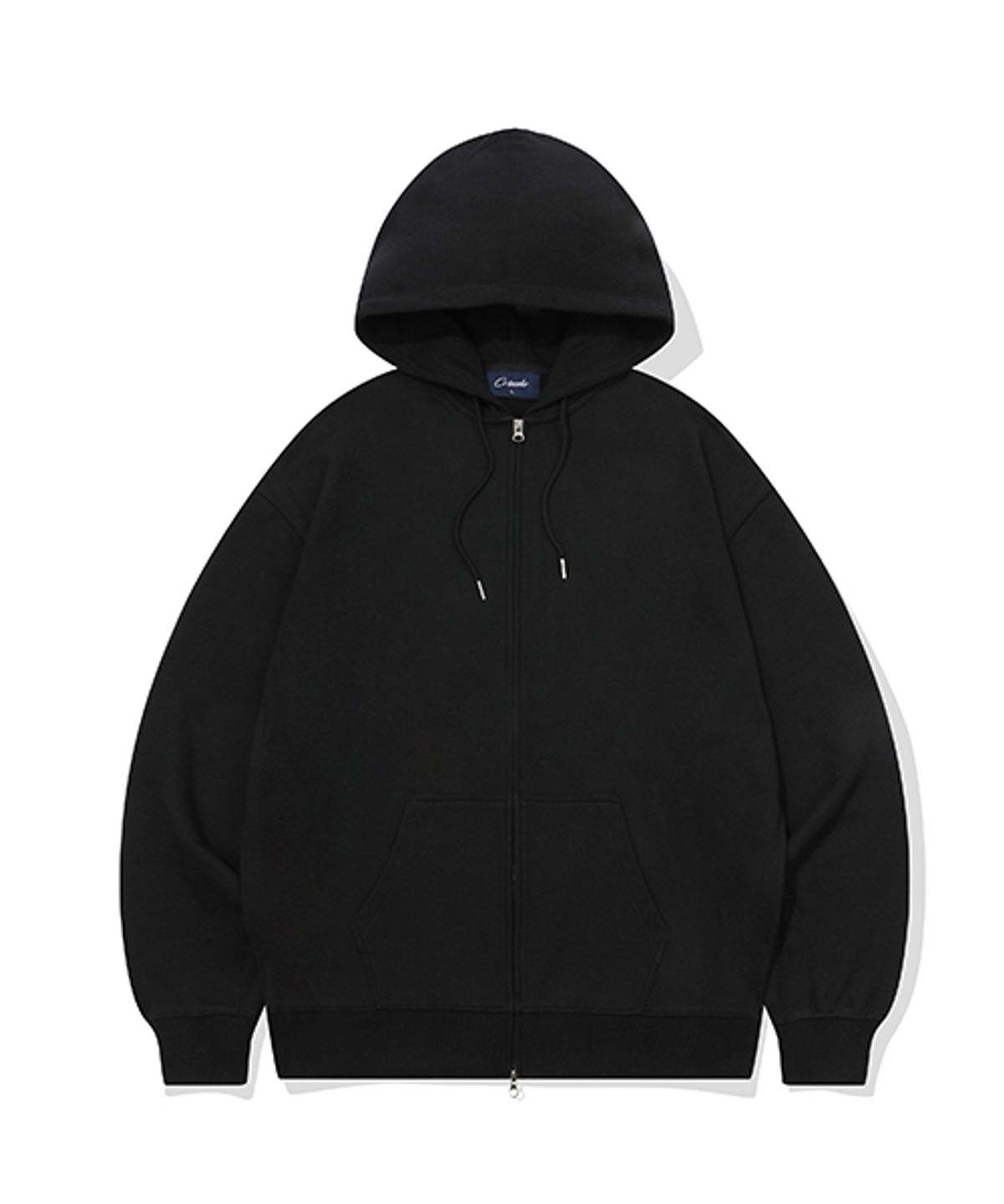 크리스첼로(CRISCELO) 무지 후드 2WAY ZIP-UP_블랙