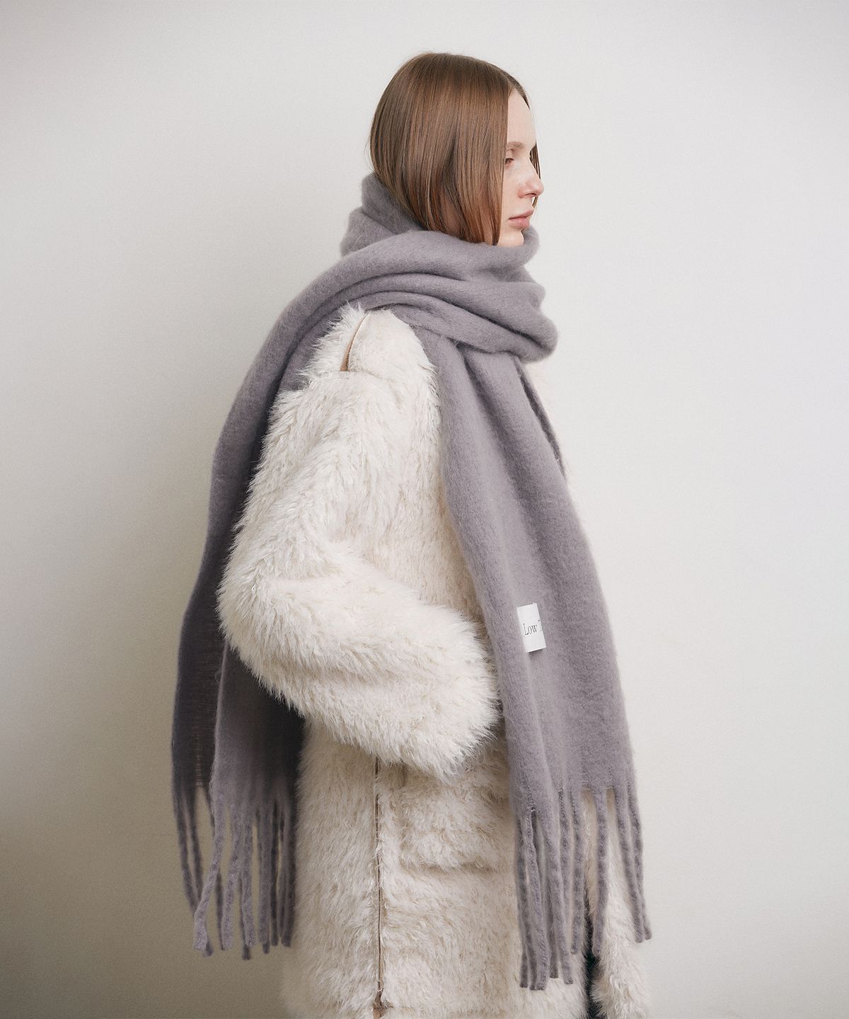 로우타이드(LOW TIDE) LOWTIDE BIG LABEL MUFFLER [GREY]