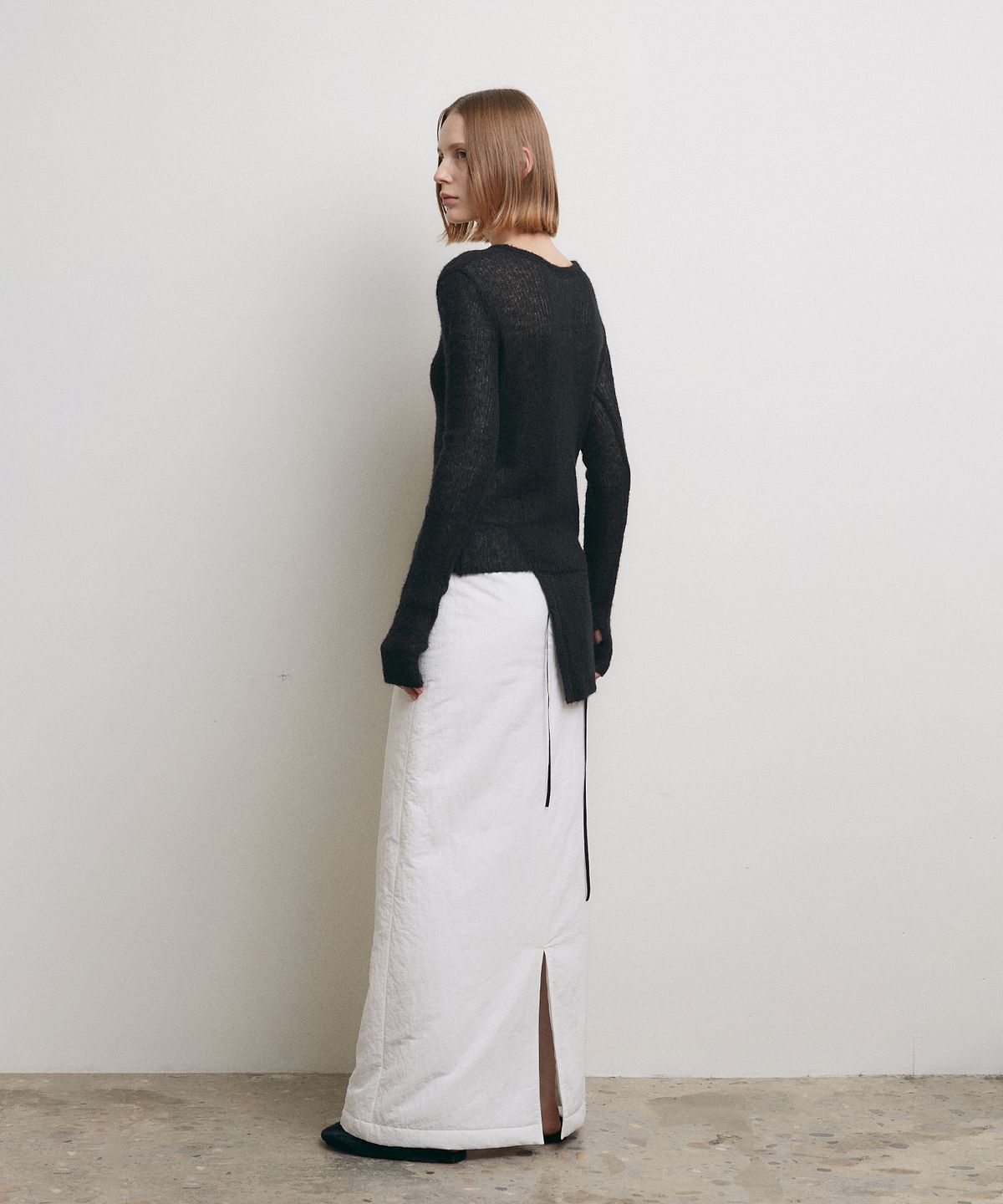 로우타이드(LOW TIDE) PADDING MAXI SKIRT [WHITE]