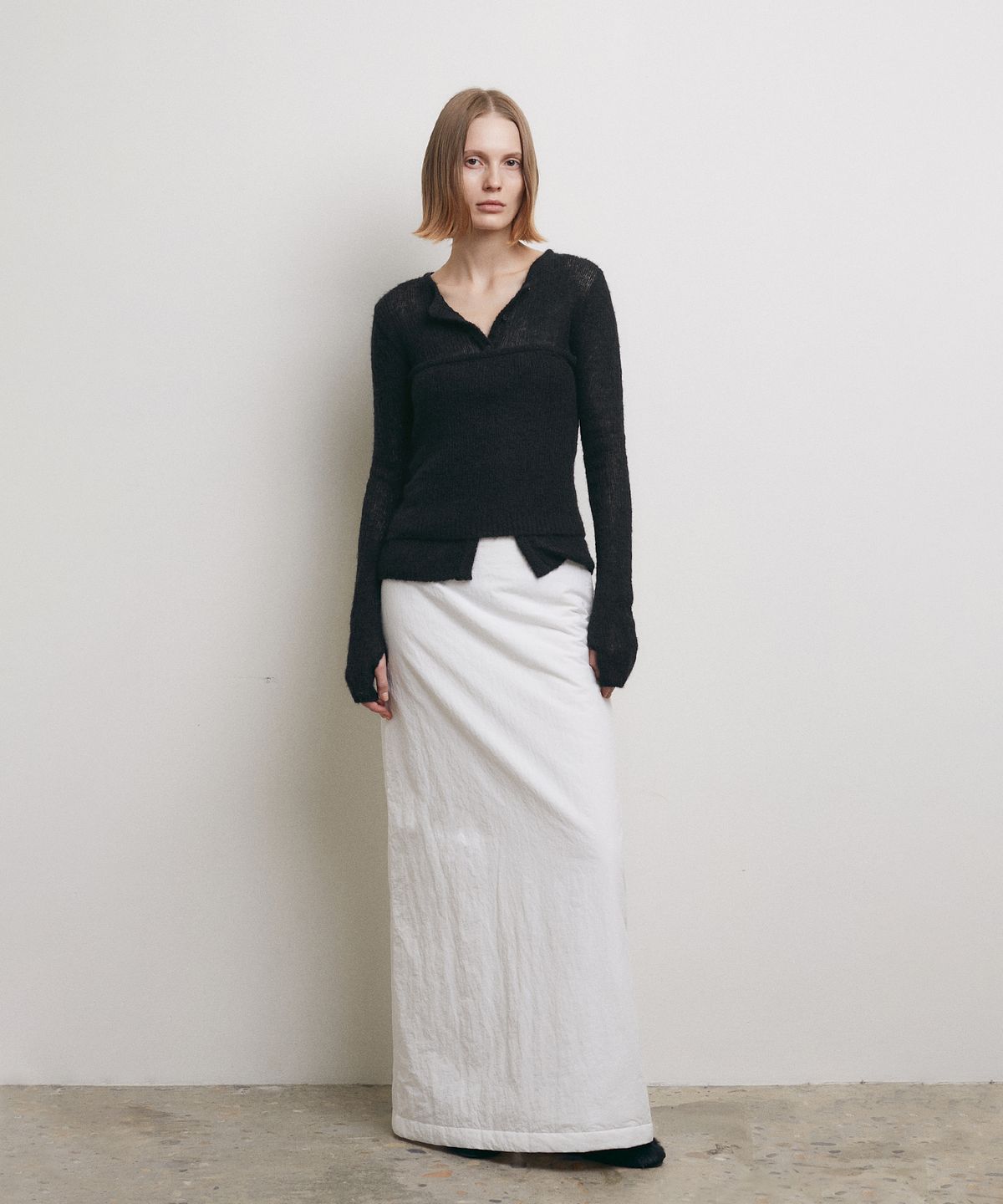 로우타이드(LOW TIDE) PADDING MAXI SKIRT [WHITE]
