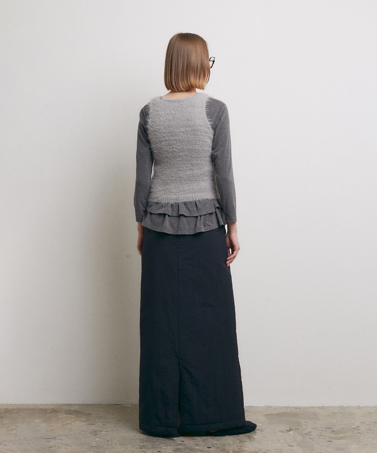 로우타이드(LOW TIDE) PADDING MAXI SKIRT [BLACK]