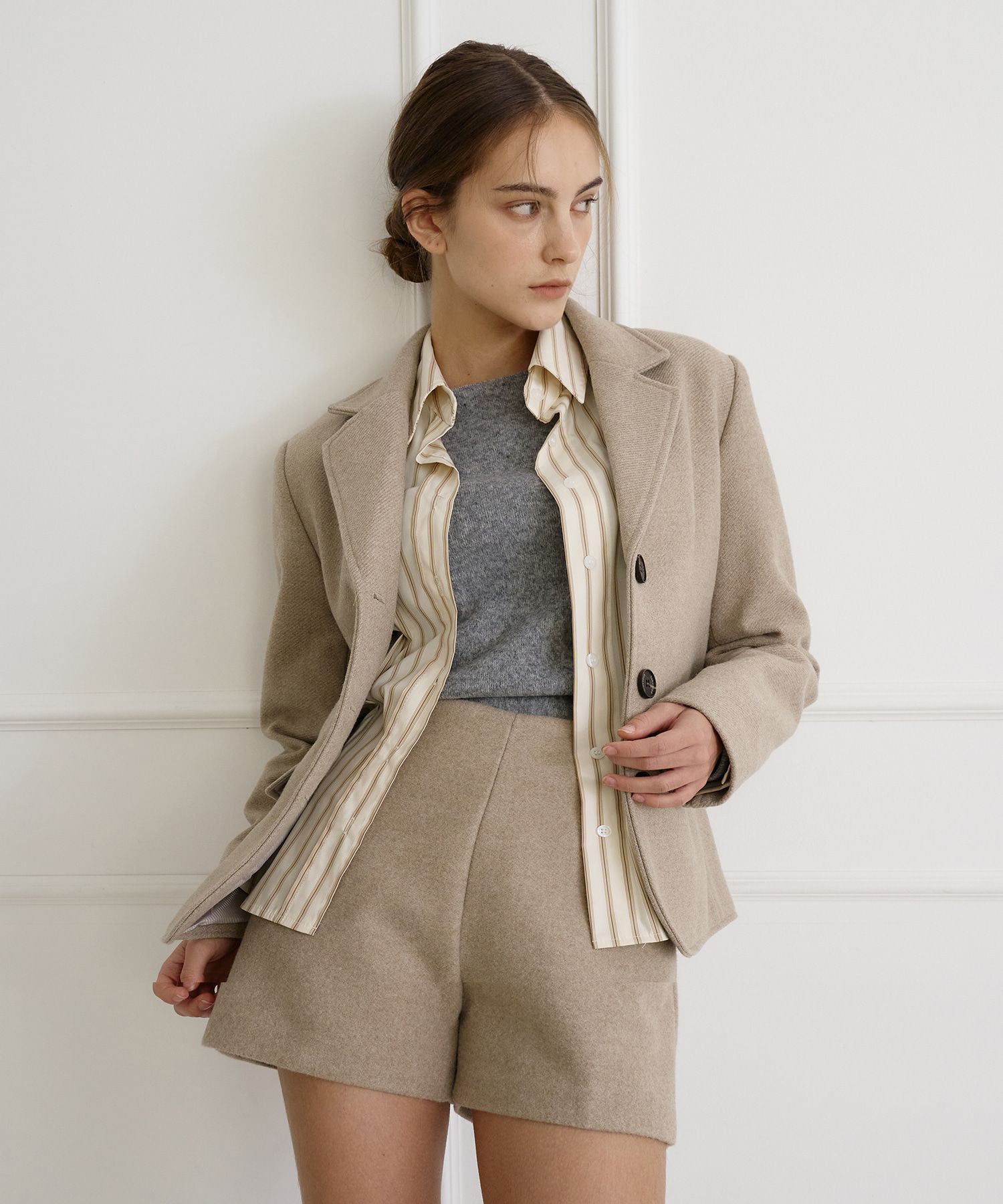 専用 美品✨Theory 雑誌掲載 サロペット Traceable Wool 2 MUSINSA | BIBYSEOB Tailored Wool Jacket Ash Beige [T44]