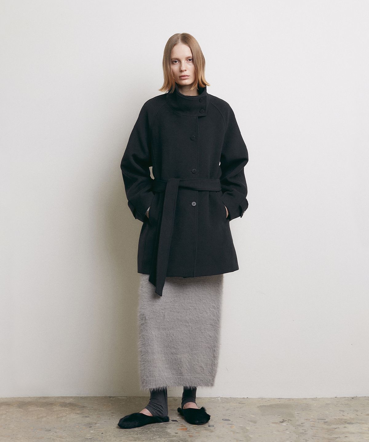 로우타이드(LOW TIDE) RAGLAN HALF COAT [BLACK]