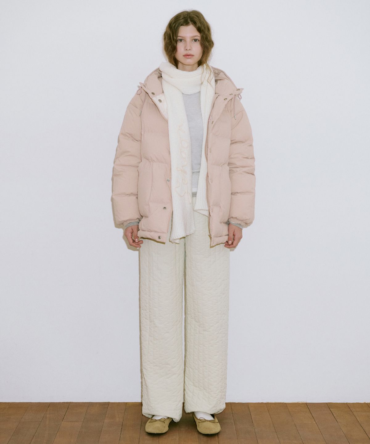시눈(SINOON) Hoodie Puffer Jacket (Vintage Pink)
