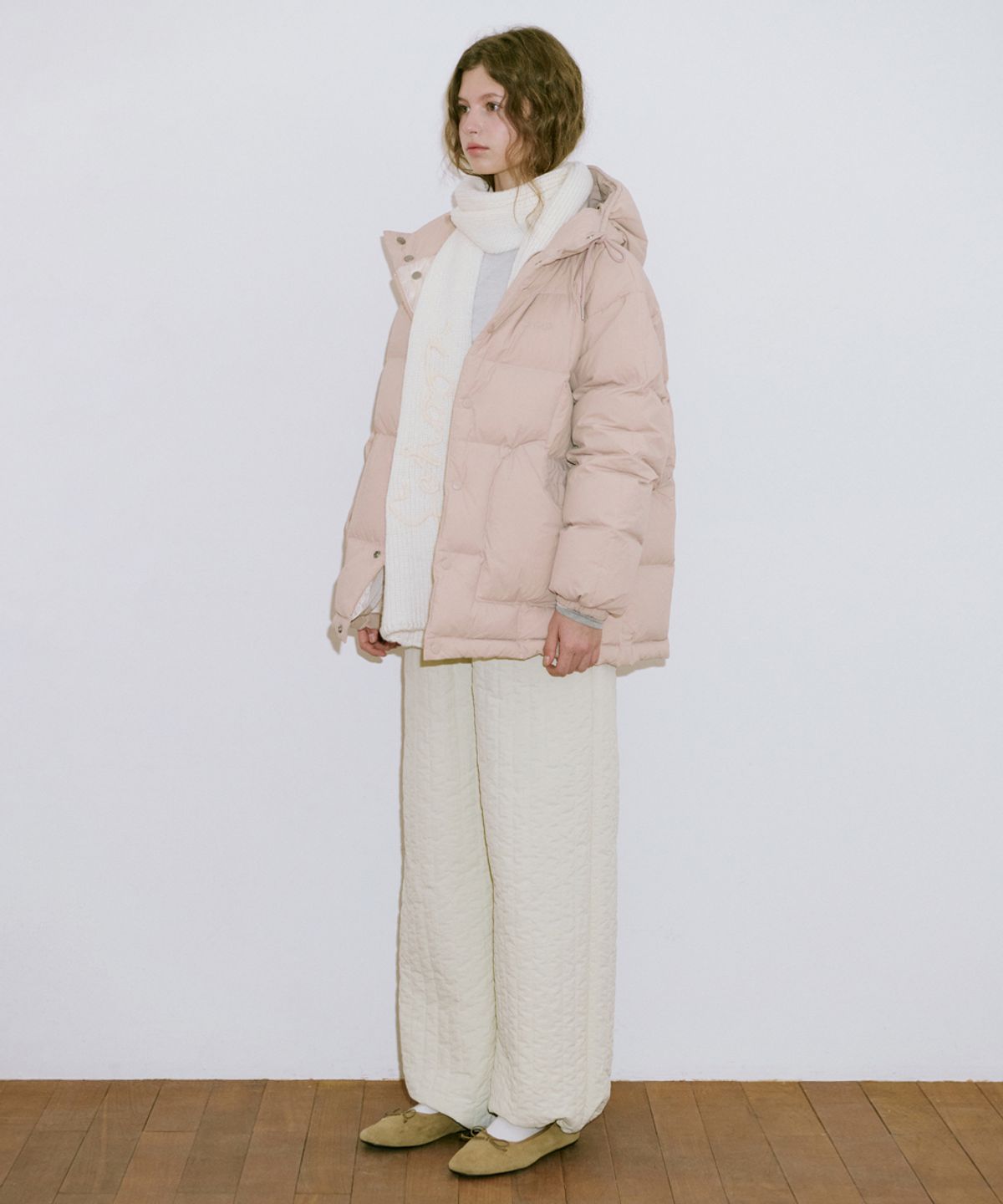 시눈(SINOON) Hoodie Puffer Jacket (Vintage Pink)
