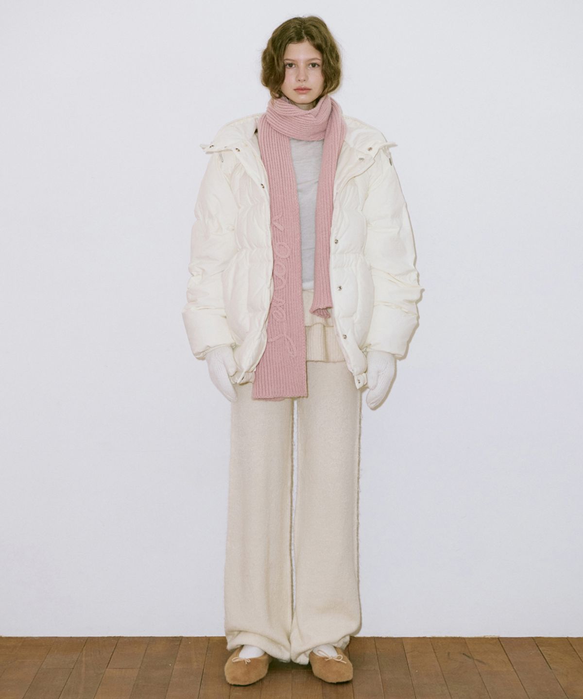 시눈(SINOON) Hoodie Puffer Jacket (Ivory)