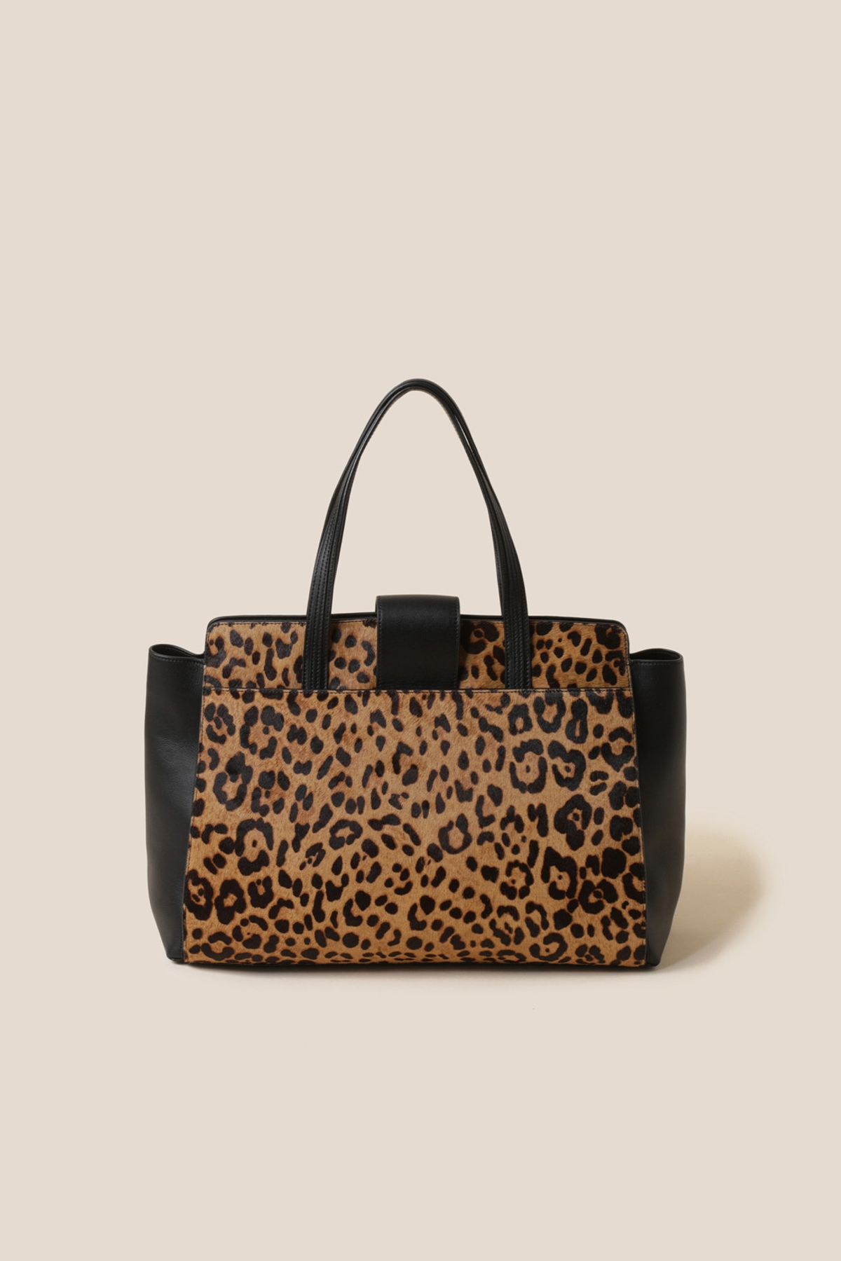 쿠론(COURONNE) Ines Tote 42 Leopard (Black&Dark Brown)_RCBTX24648MTX