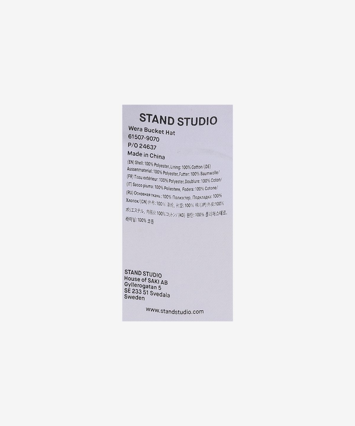 스탠드 스튜디오(STAND STUDIO) 웨라 버킷햇 - 오프 화이트 / 61507907096000