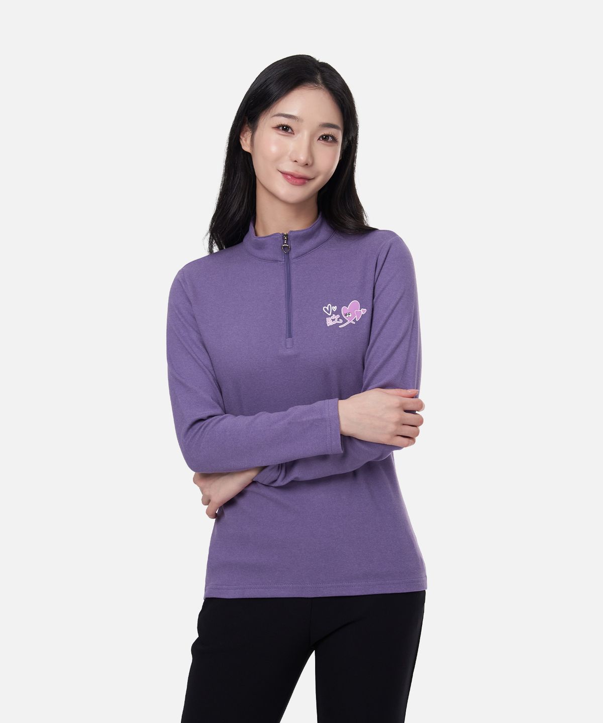 엑스트라스포티(EXTRASPORTY) 웜하트 여성 고밀도 기모 집업 티셔츠 6 Colors
