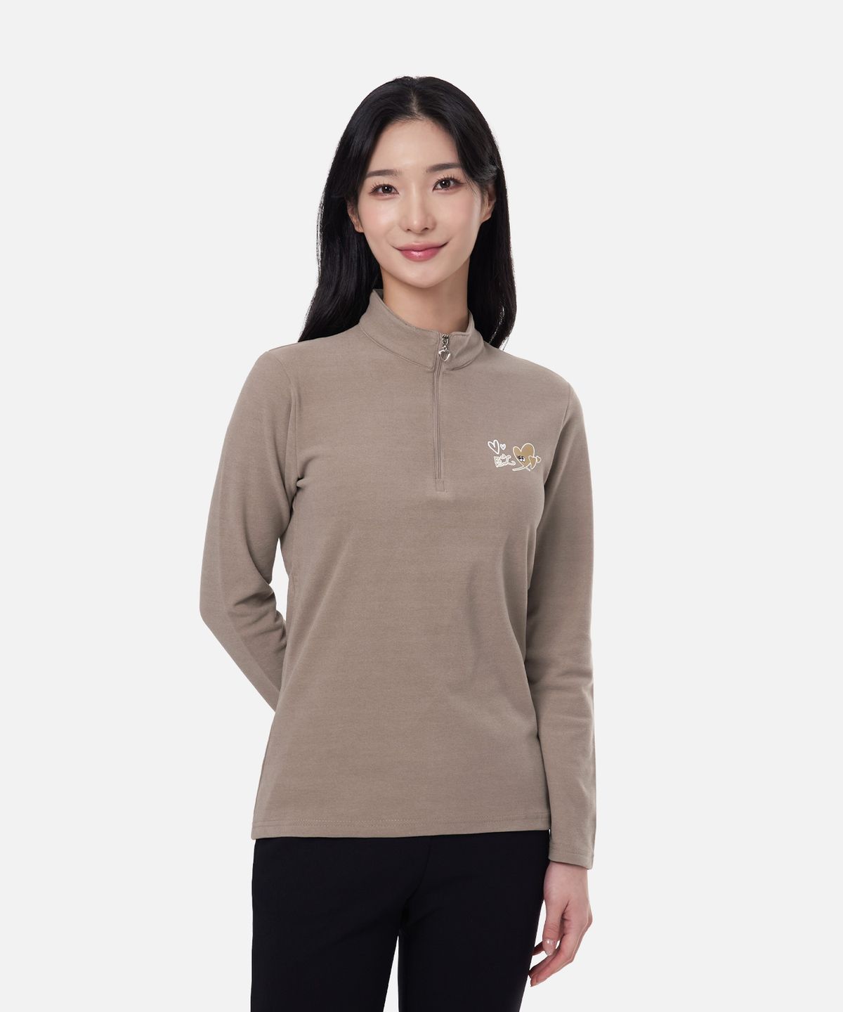 엑스트라스포티(EXTRASPORTY) 웜하트 여성 고밀도 기모 집업 티셔츠 6 Colors