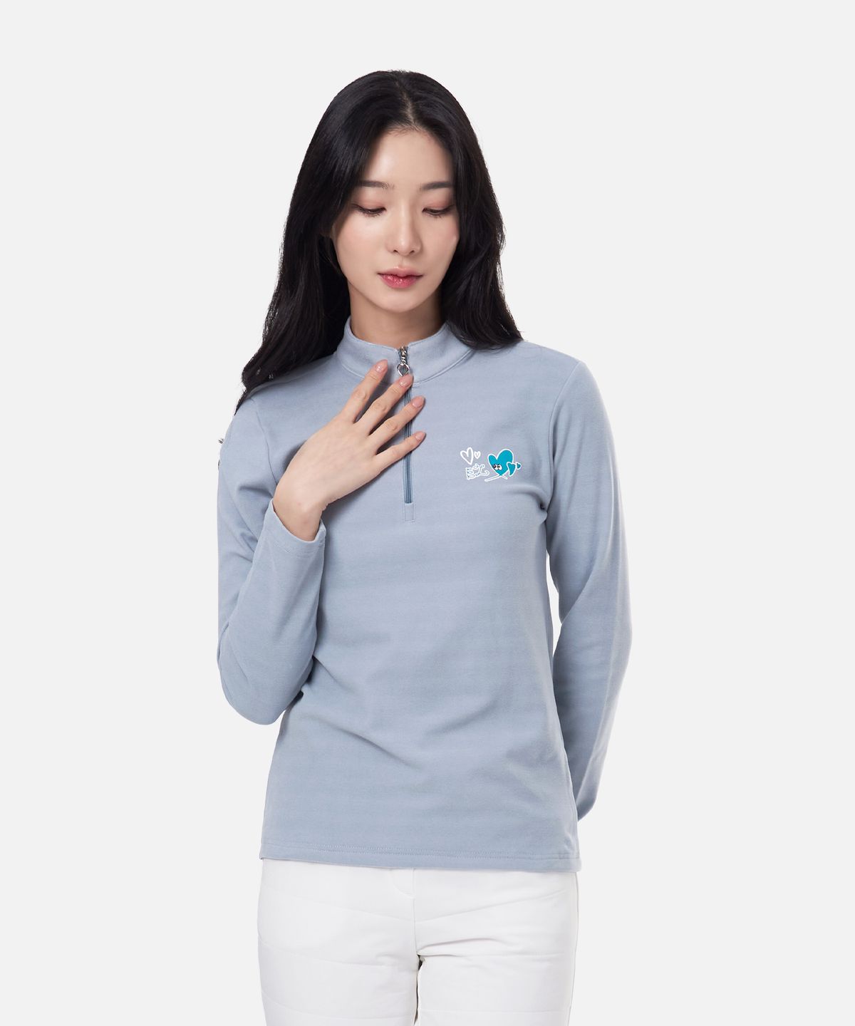 엑스트라스포티(EXTRASPORTY) 웜하트 여성 고밀도 기모 집업 티셔츠 6 Colors