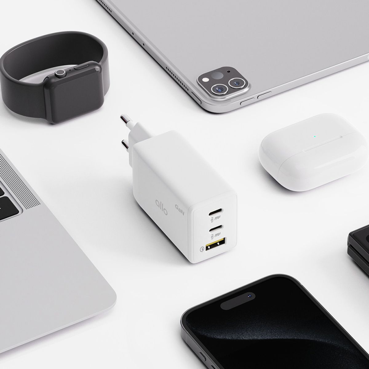 알로코리아(ALLO KOREA) 라이트 GaN 65W PD PPS QC 4.0 멀티 초고속 충전기 UC365G