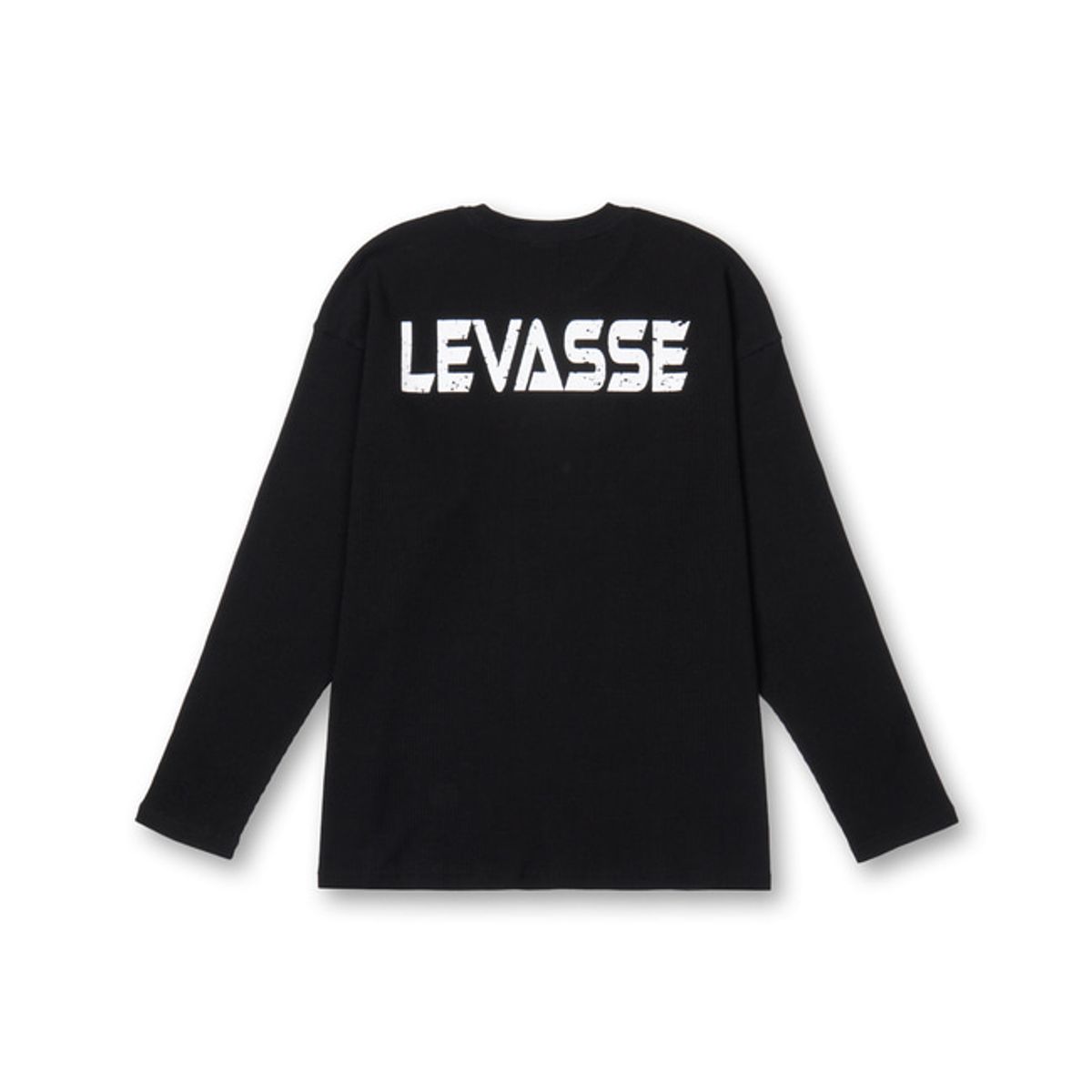 르바세(LEVASSE) 와플 오버핏 롱슬리브_블랙