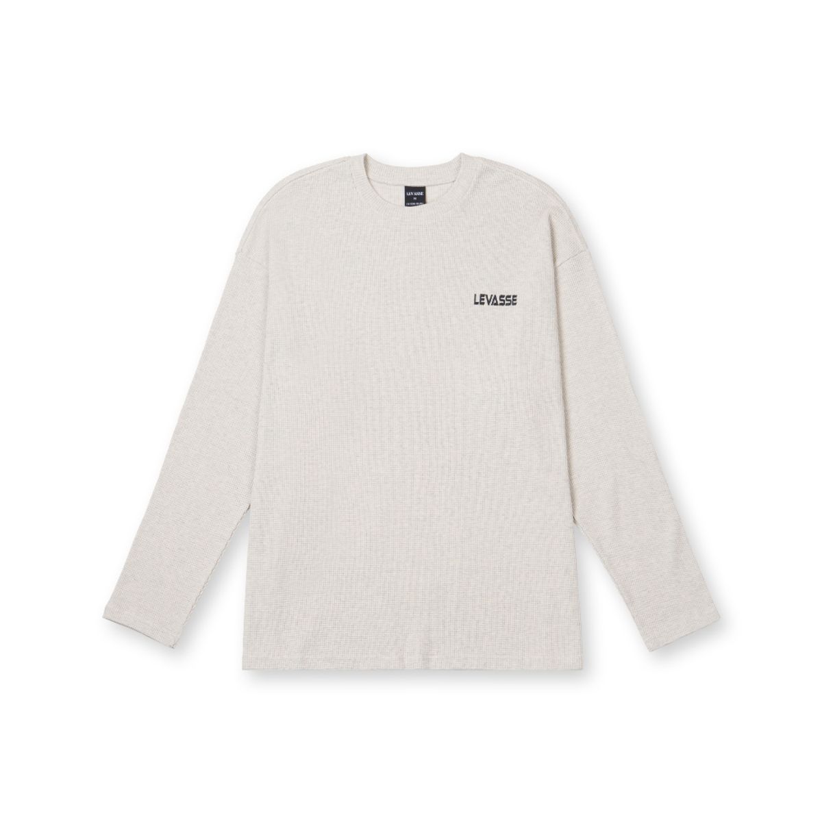 르바세(LEVASSE) 와플 오버핏 롱슬리브_오트밀그레이