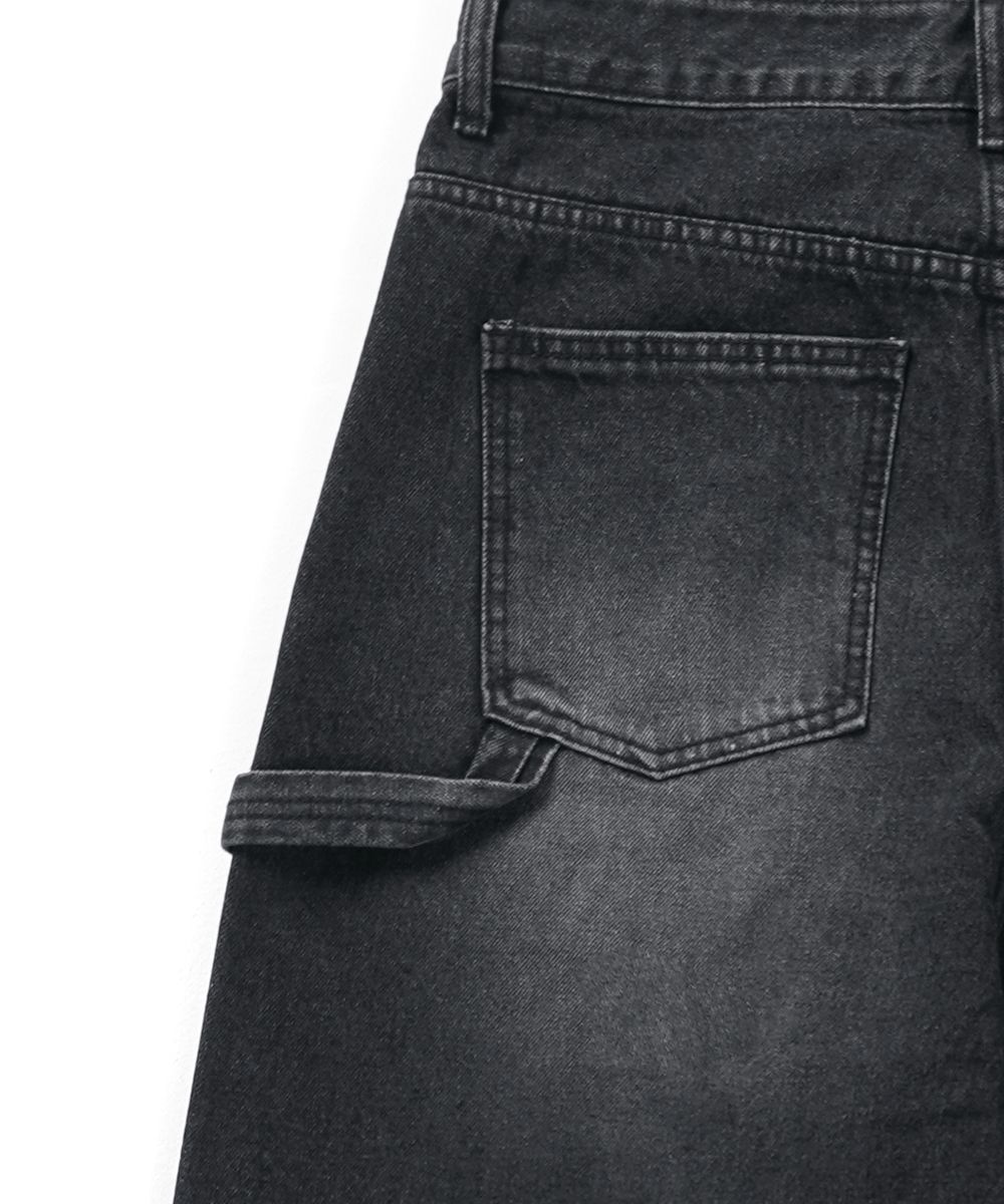 MUSINSA | GAKKAI UNIONS One-Tuck Hammer Wide Denim Pants Black