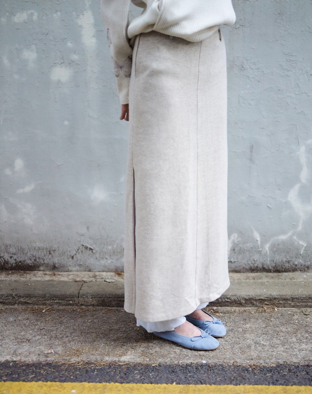 큐피도(KUPIDO) Lila Wool long skirt _ Beige