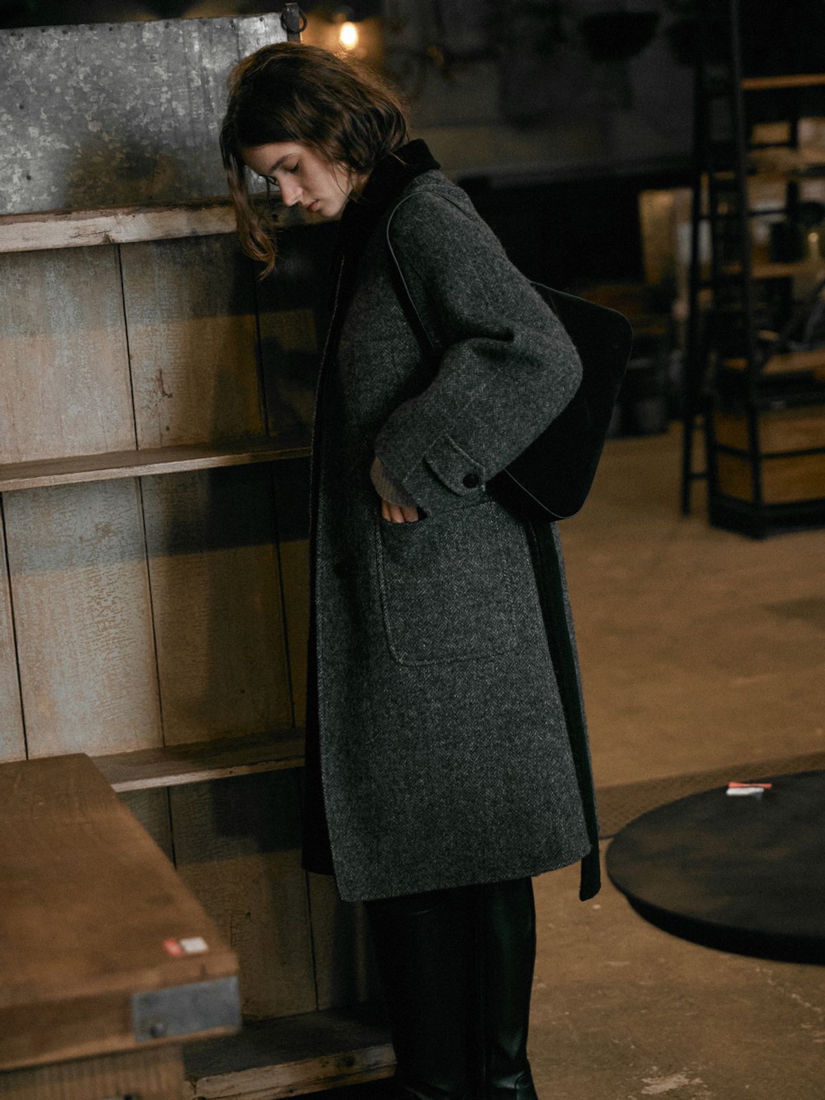 르니나(LENINA) GRACIELA premium wool handmade coat_CHARCOAL