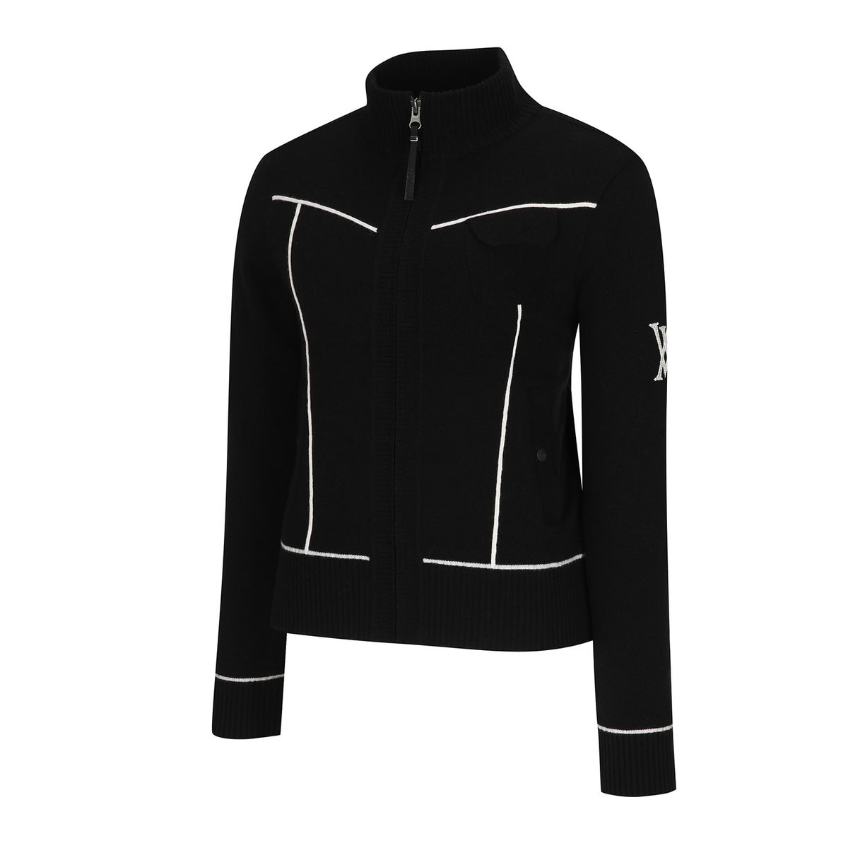 어뉴골프(ANEW GOLF) W TIPPING POINT ZIP-UP CARDIGAN_BK