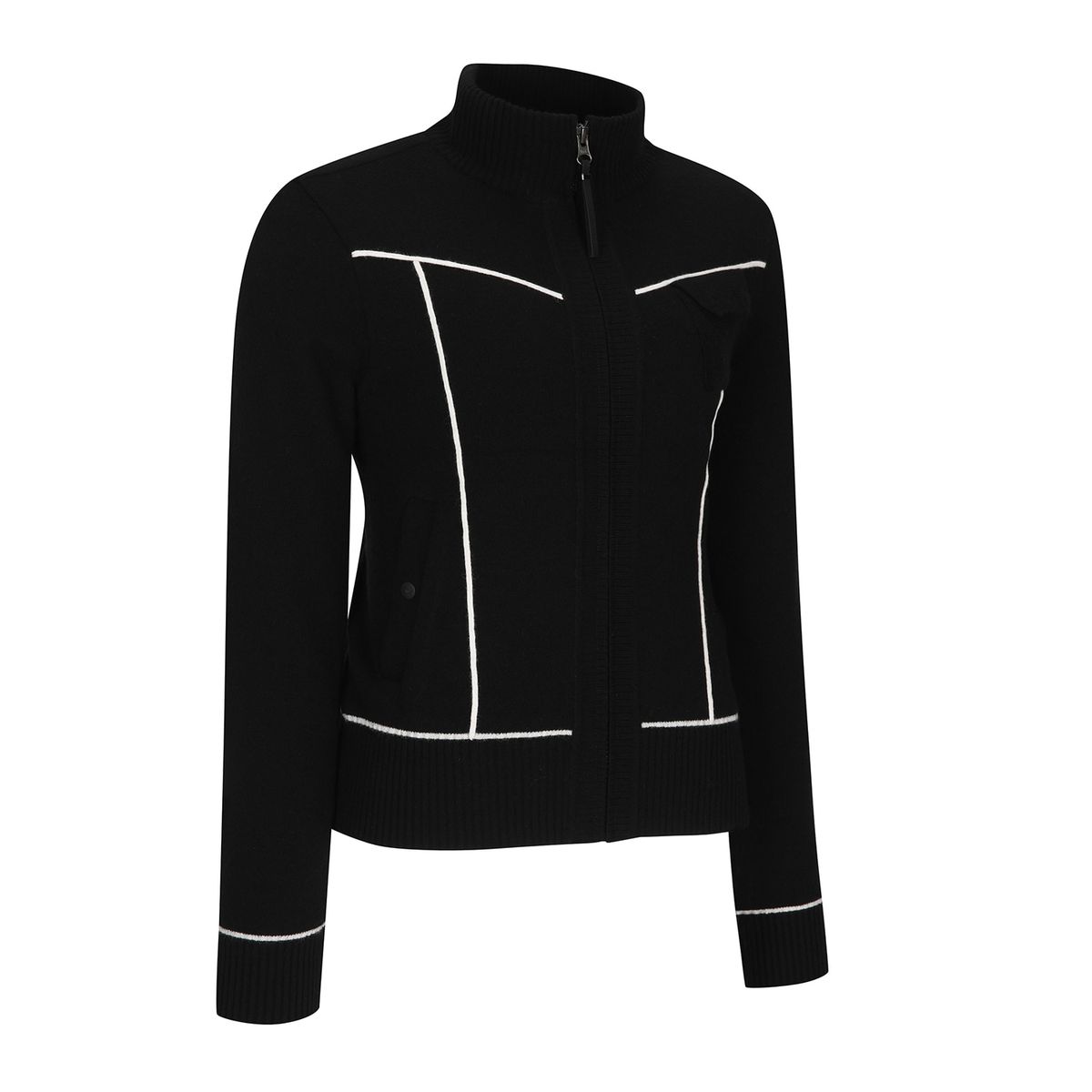 어뉴골프(ANEW GOLF) W TIPPING POINT ZIP-UP CARDIGAN_BK