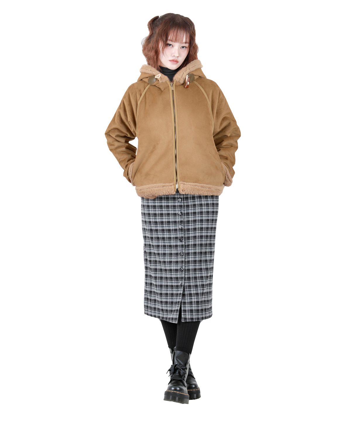 카타르시스(KATHARSIS) 후드 무스탕 카멜 ONE SIZE