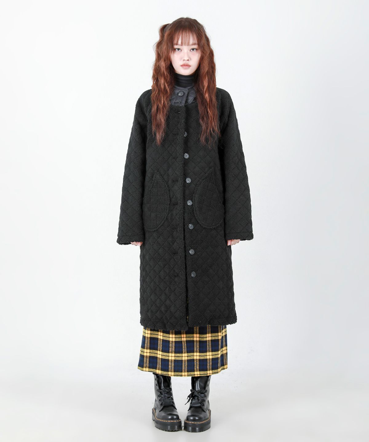 카타르시스(KATHARSIS) 플리스 후드 패딩 코트 블랙 ONE SIZE