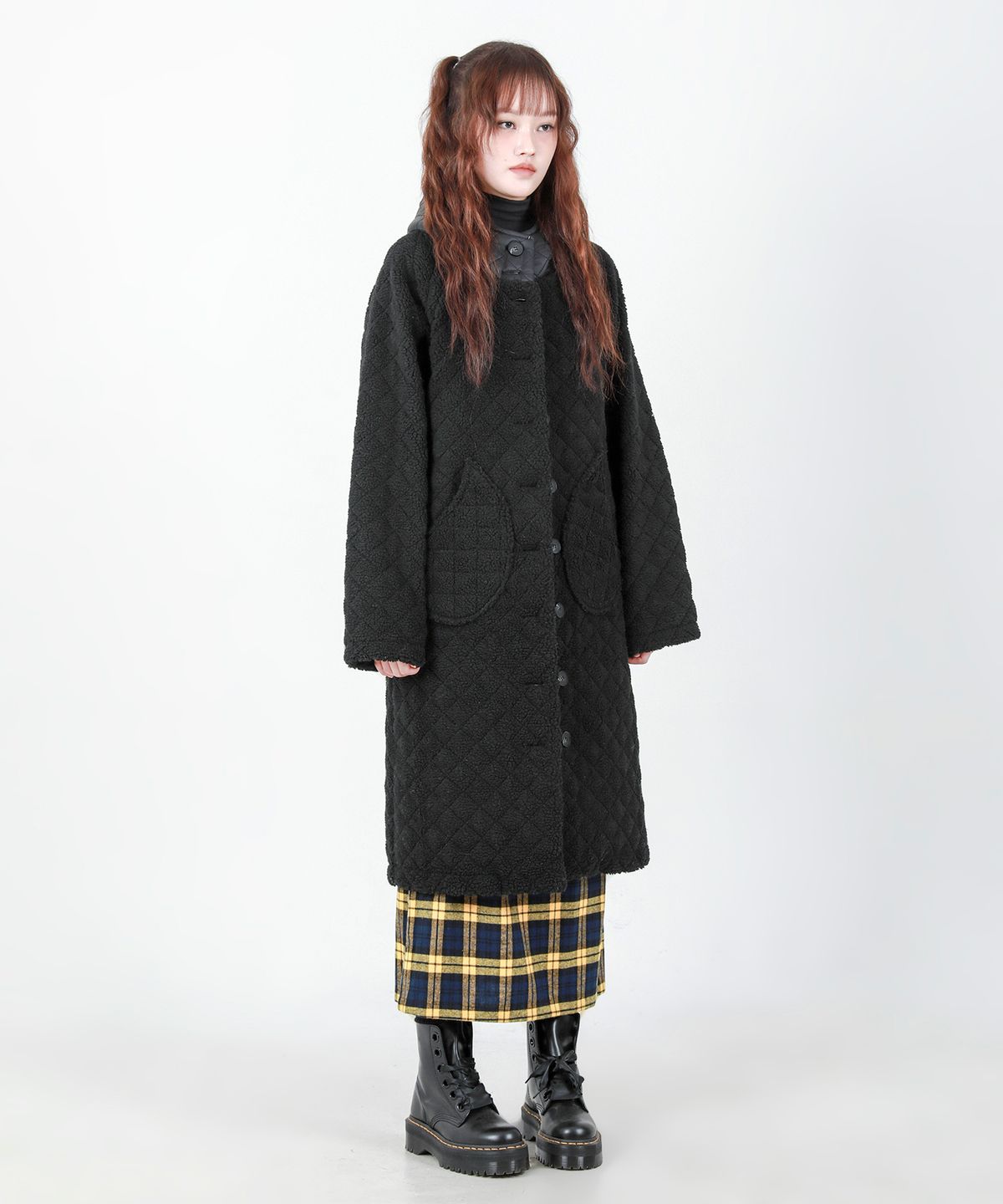 카타르시스(KATHARSIS) 플리스 후드 패딩 코트 블랙 ONE SIZE