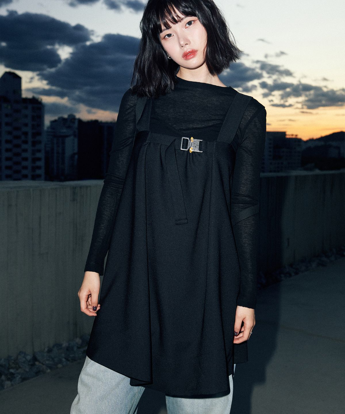 닐링(NILLRING) D05.00 Buckle point Dress_Black