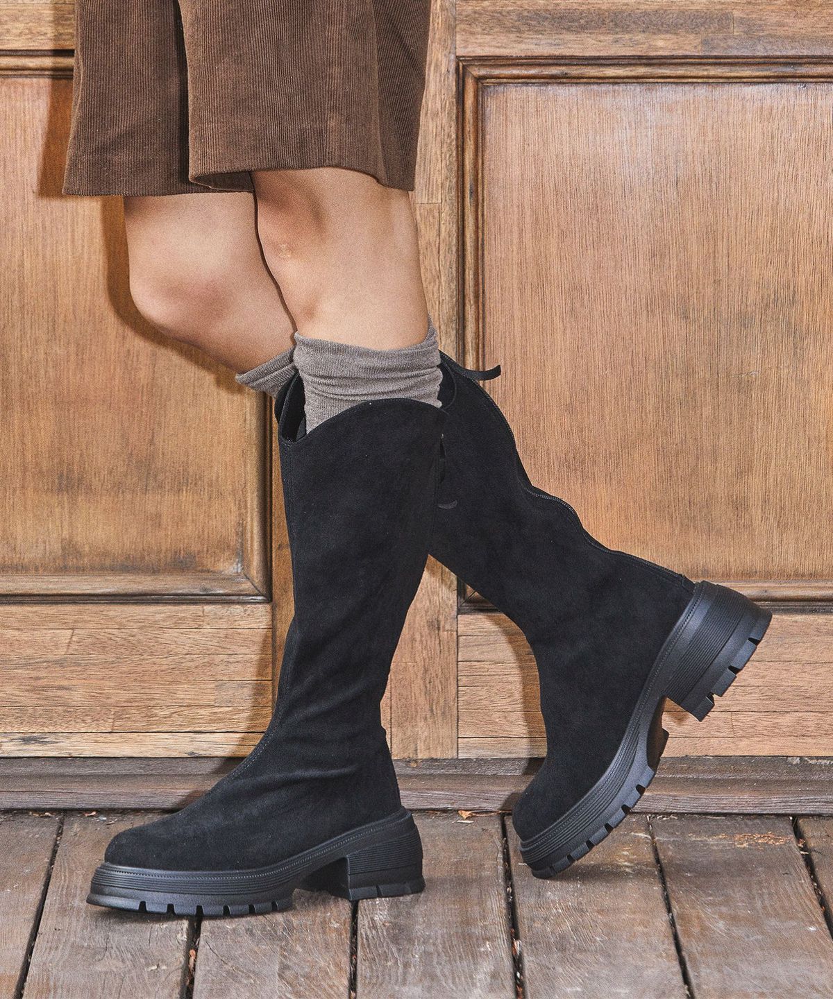스퍼(SPUR) Slouchy 플랫폼 롱부츠 6cm -UA9054 (3color)