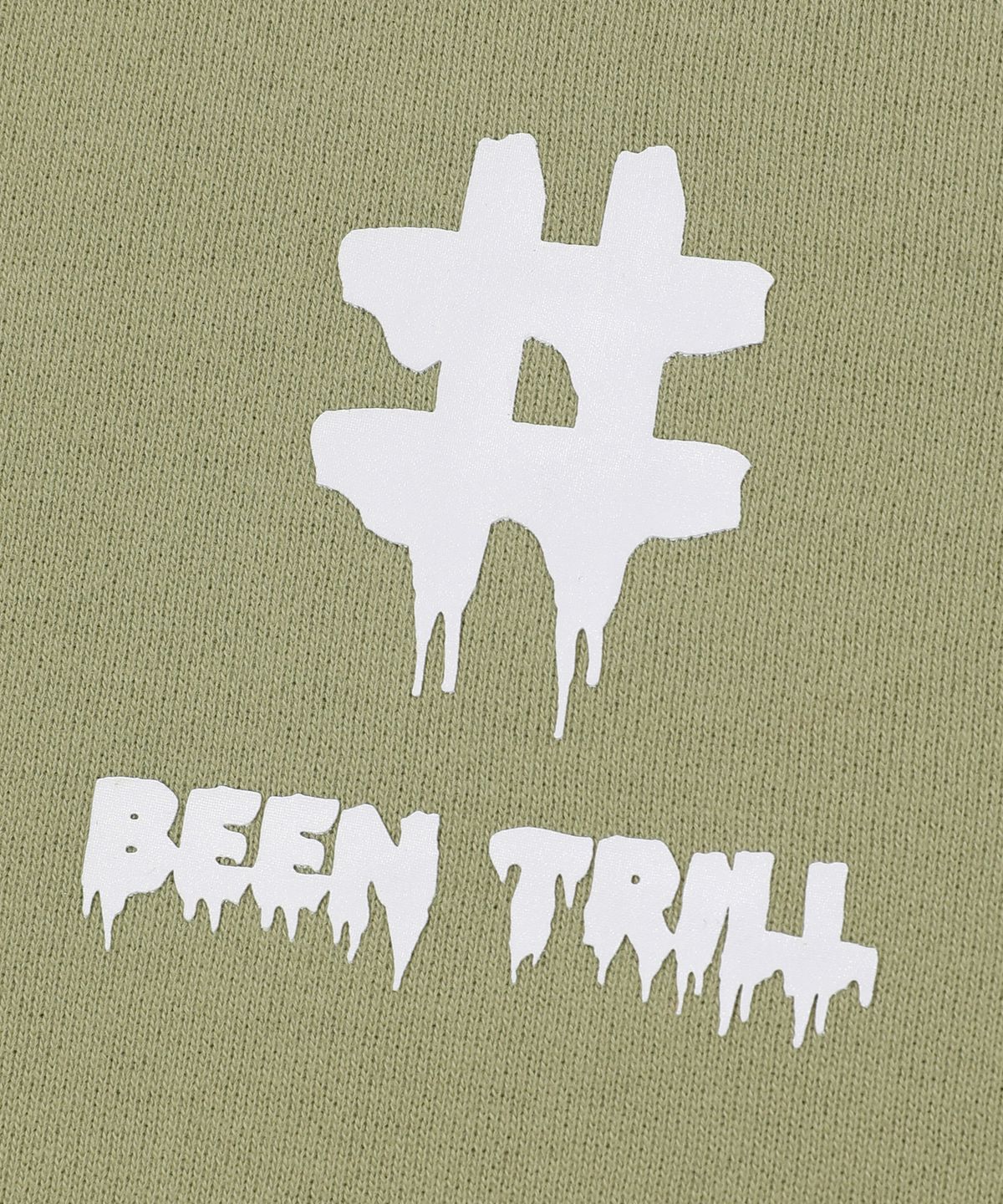 빈트릴(BEENTRILL) 드리피 해시태그 기모 후드(올리브)
