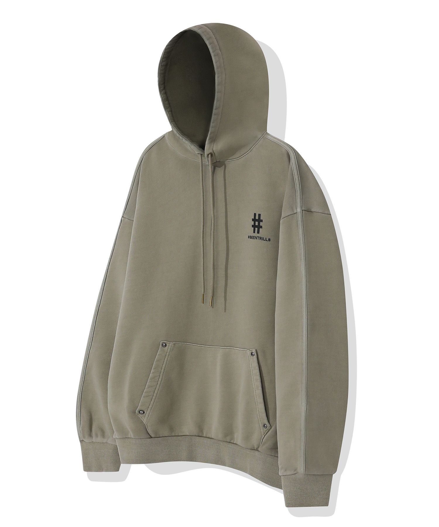 [TWN]★25SS★韓国人気★RADIANT PIGMENT HOODIE MUSINSA | beentrillgolf Hashtag Pigment Hoodie (Light Khaki)