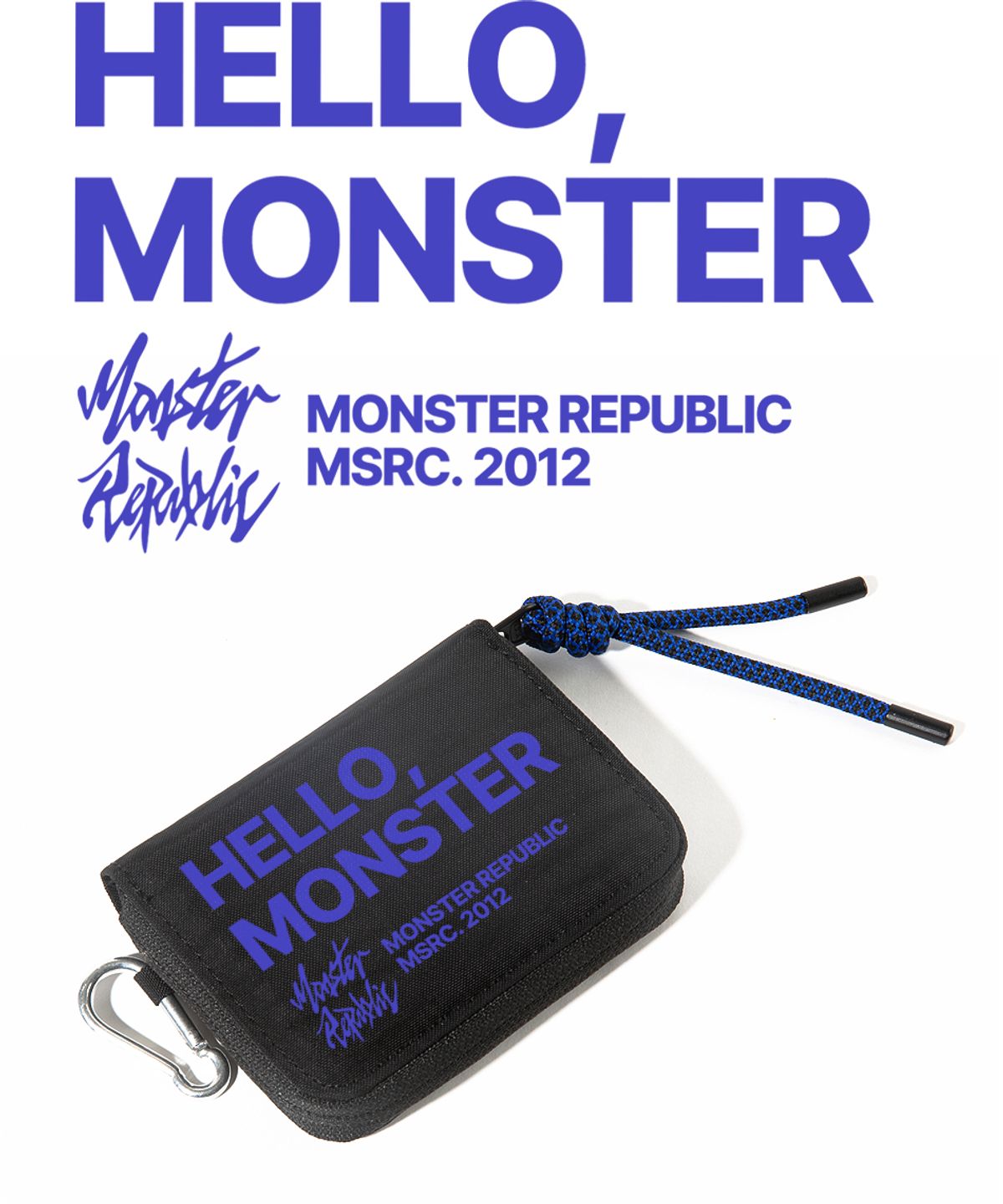 몬스터리퍼블릭(MONSTER REPUBLIC) Hello MSRC_여행 코인지갑_카라비너_인디고블루