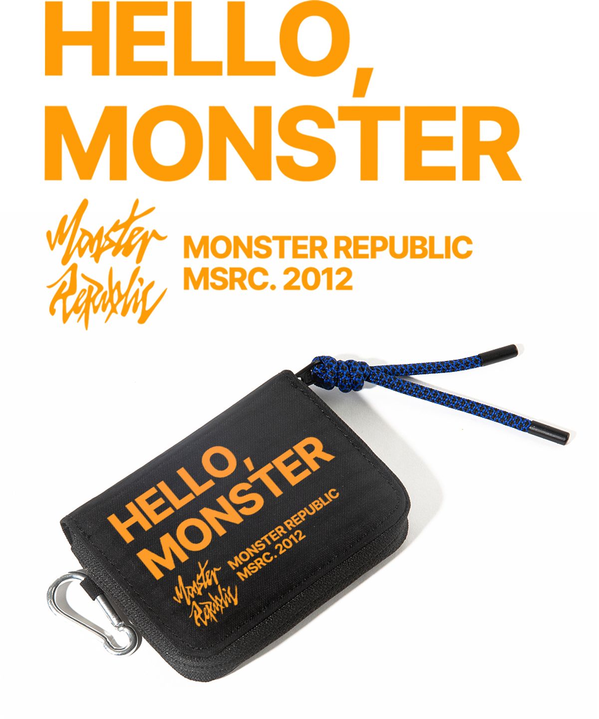 몬스터리퍼블릭(MONSTER REPUBLIC) Hello MSRC_여행 코인지갑_카라비너_오렌지