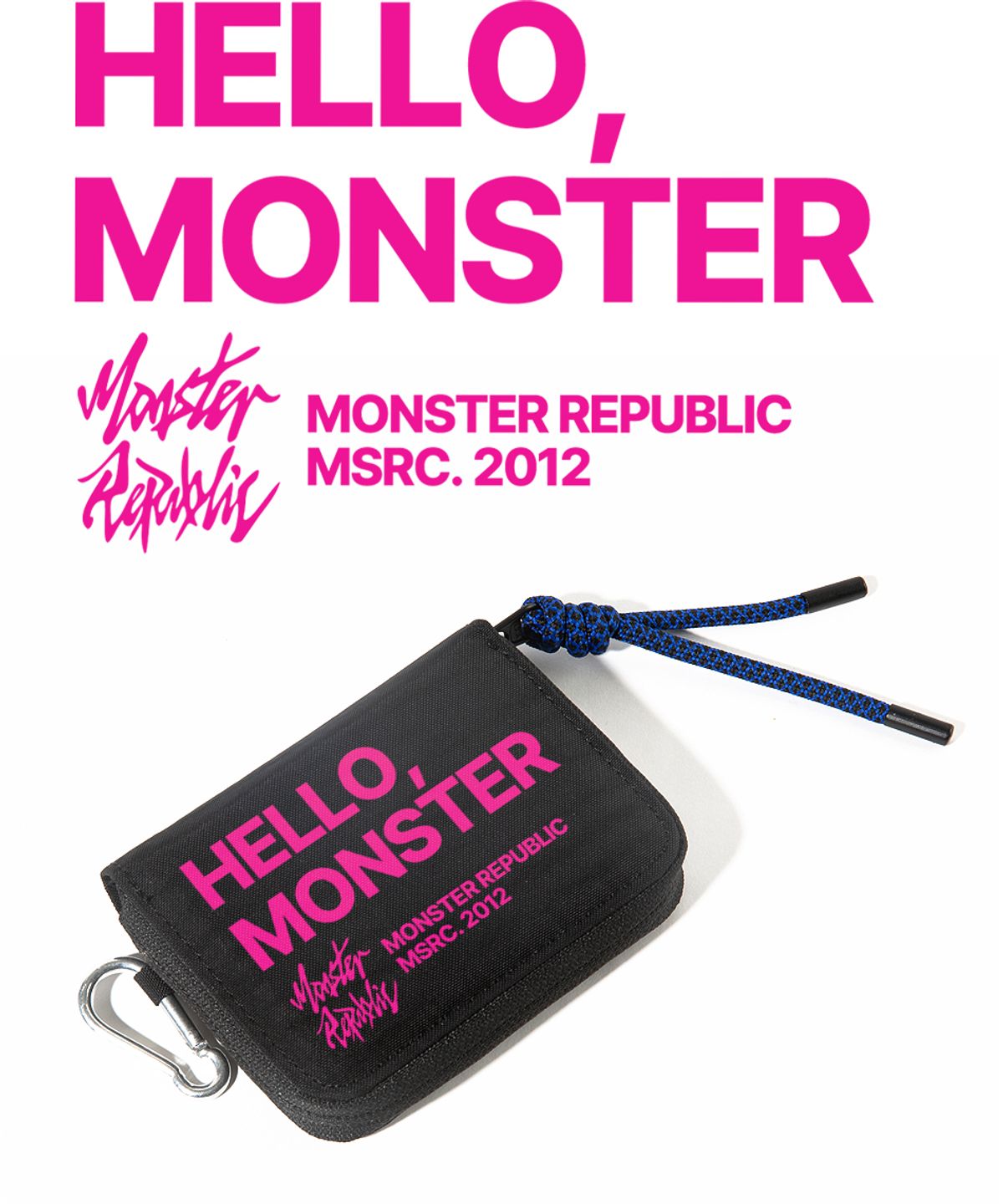 몬스터리퍼블릭(MONSTER REPUBLIC) Hello MSRC_여행 코인지갑_카라비너_핑크