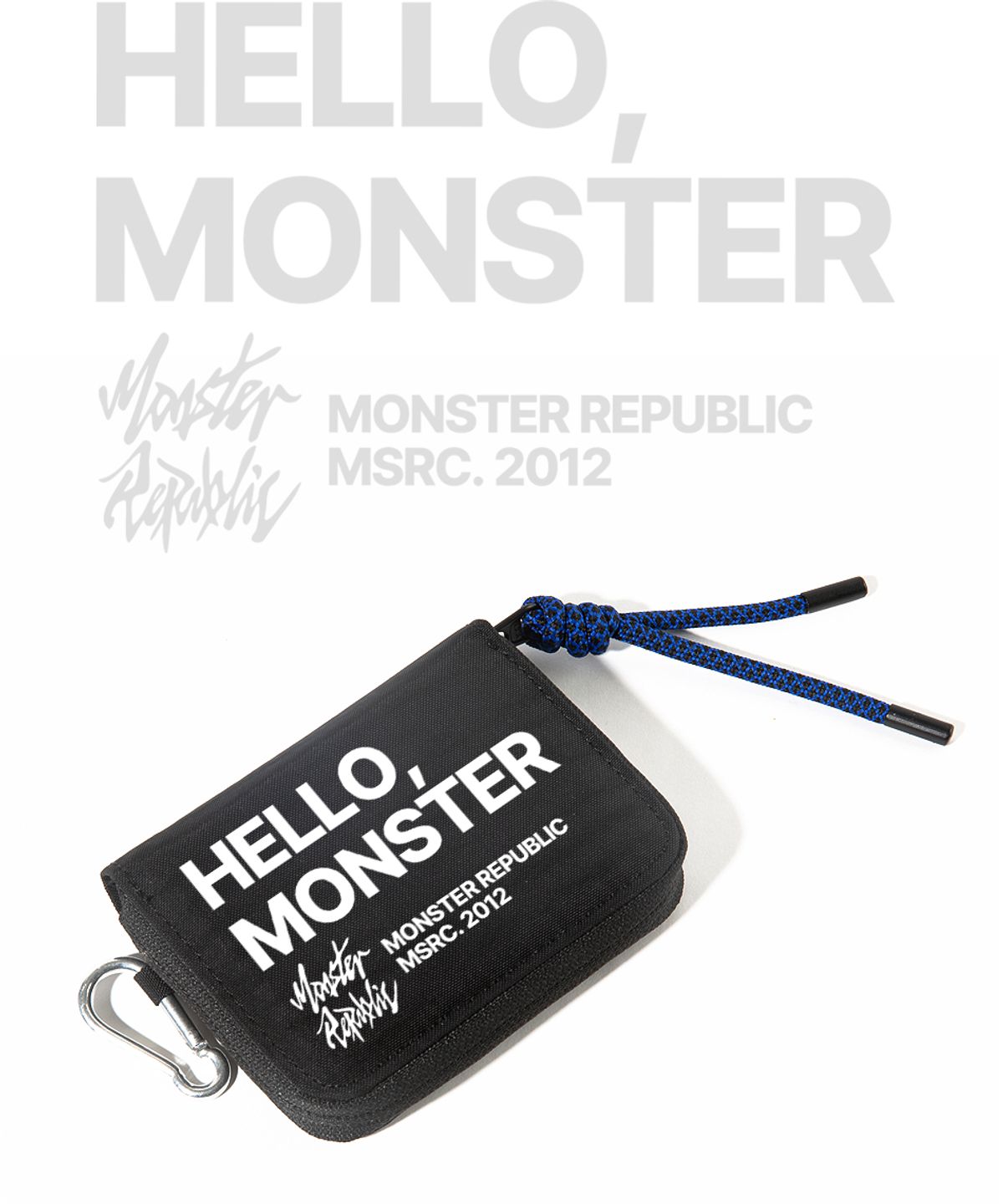 몬스터리퍼블릭(MONSTER REPUBLIC) Hello MSRC_여행 코인지갑_카라비너_화이트