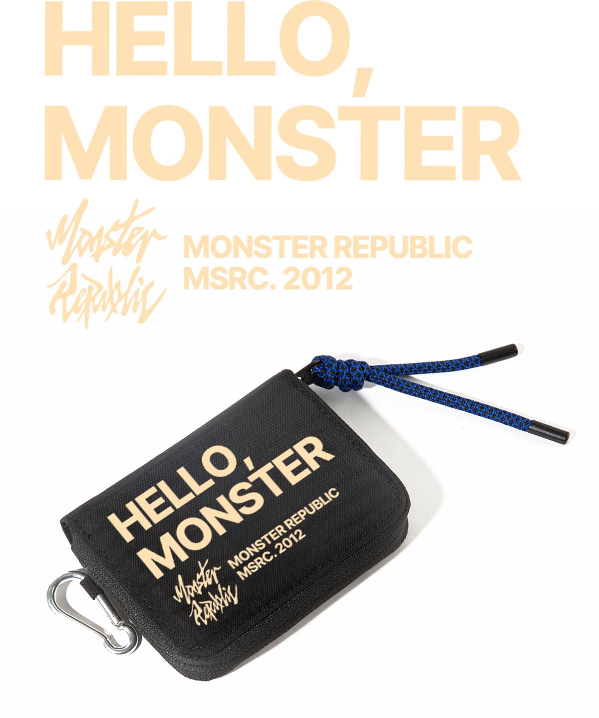 몬스터리퍼블릭(MONSTER REPUBLIC) Hello MSRC_여행 코인지갑_카라비너_크림